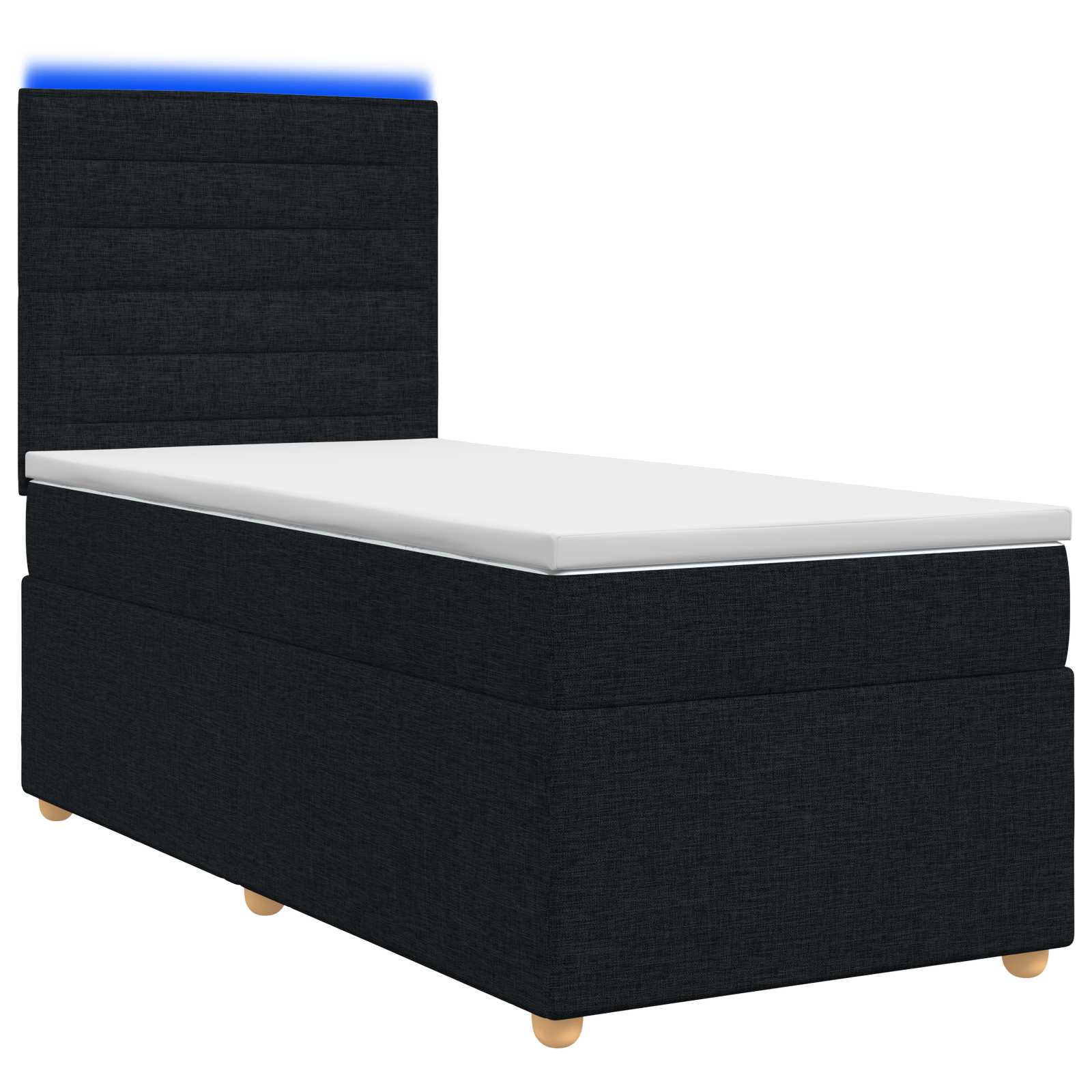 Lit boxspring avec matelas Noir 90 x 200 cm Tissu - XIOS
