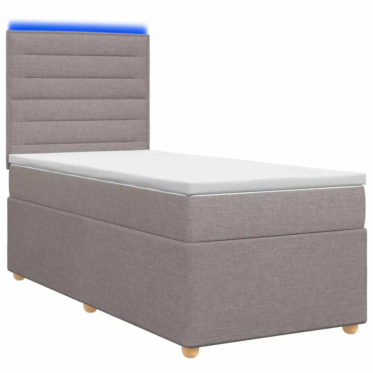 Lit boxspring avec matelas Taupe 90 x 200 cm Tissu - XIOS