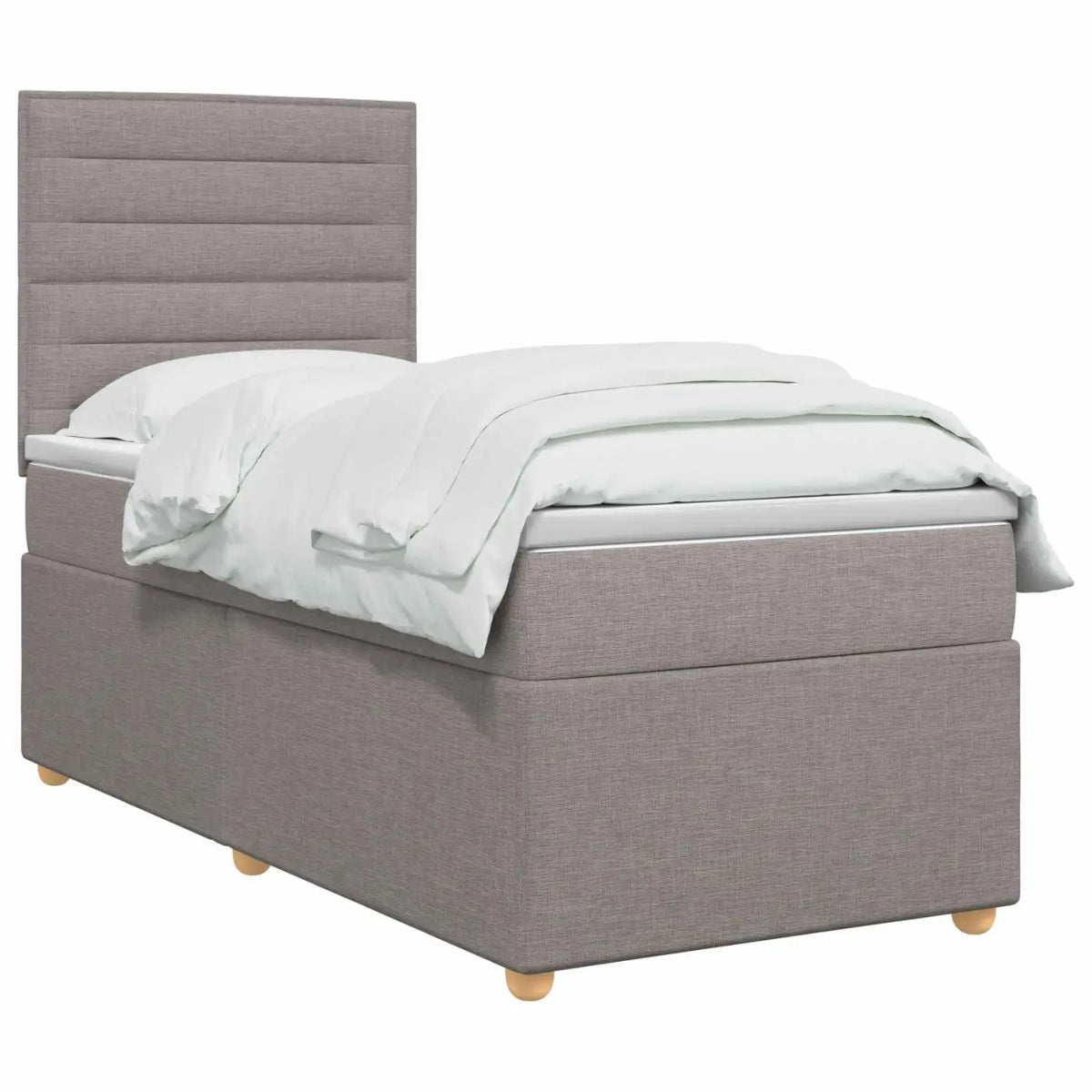 Lit boxspring avec matelas Taupe 90 x 200 cm Tissu - XIOS