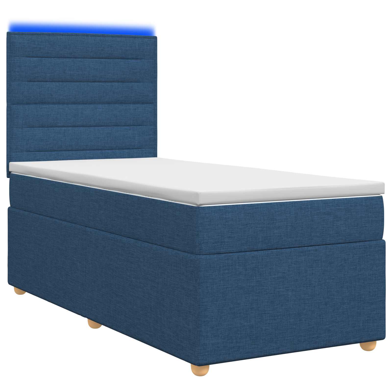 Lit boxspring avec matelas Bleu 90 x 200 cm Tissu - XIOS