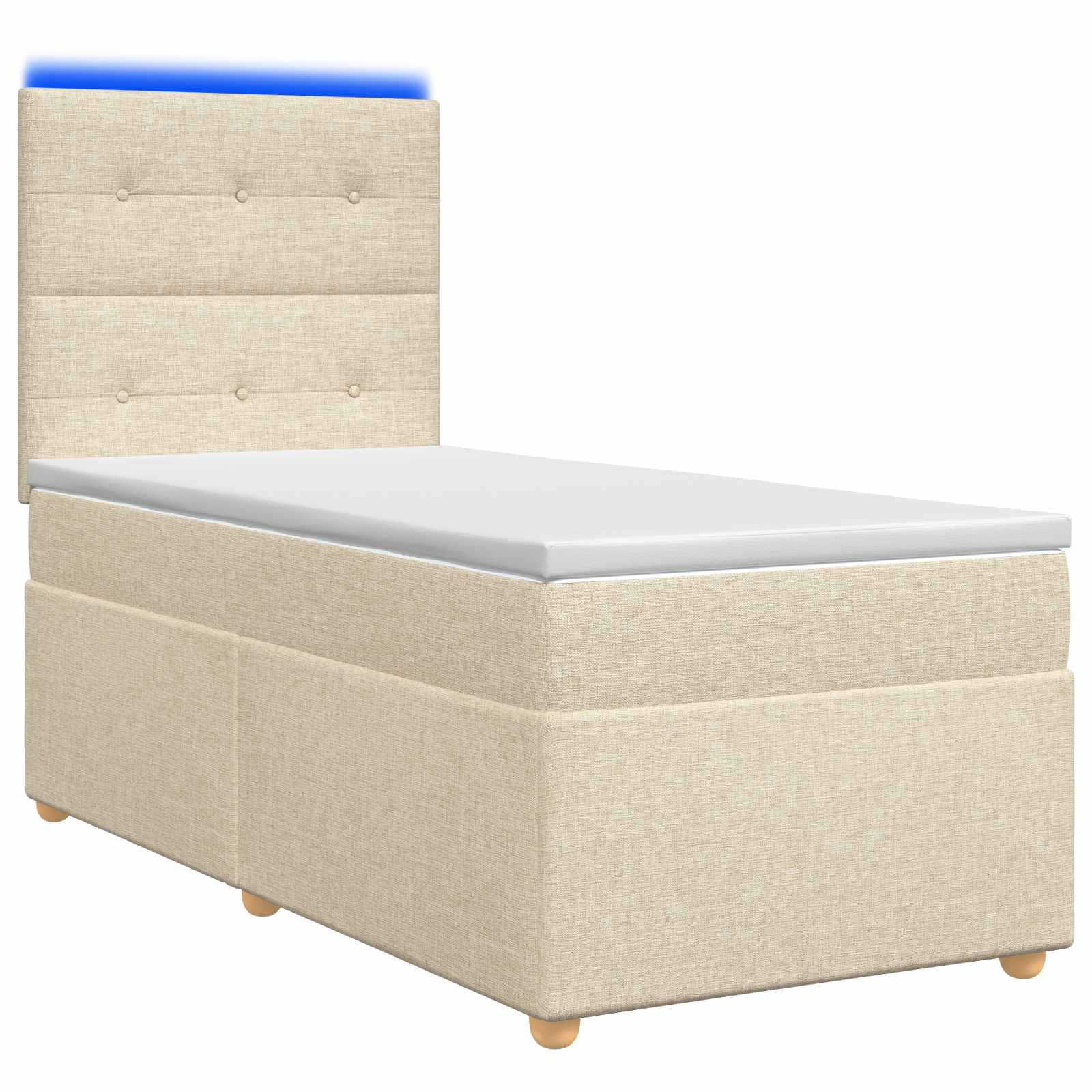 Lit boxspring avec matelas Crème 90 x 200 cm Tissu - XIOS