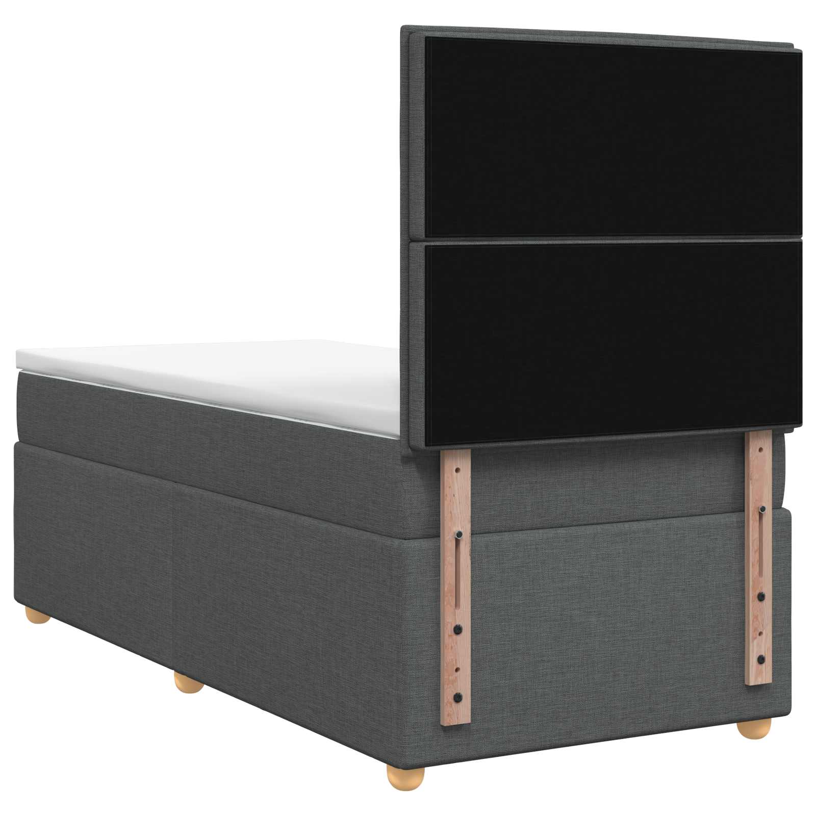 Lit boxspring avec matelas Gris foncé 90 x 200 cm Tissu - XIOS