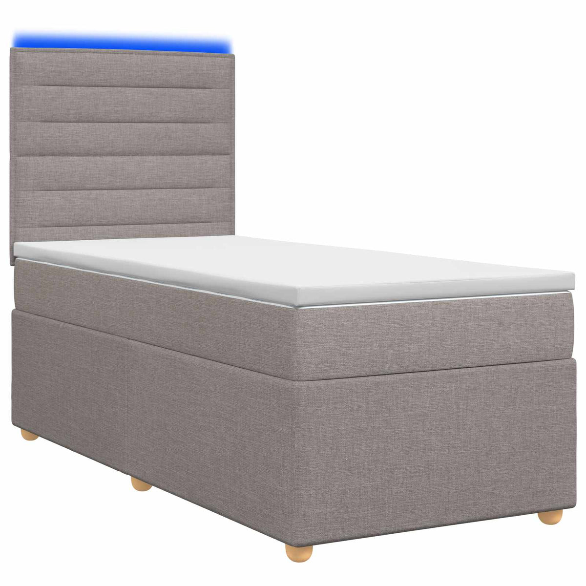 Lit boxspring avec matelas Taupe 100 x 200 cm Tissu