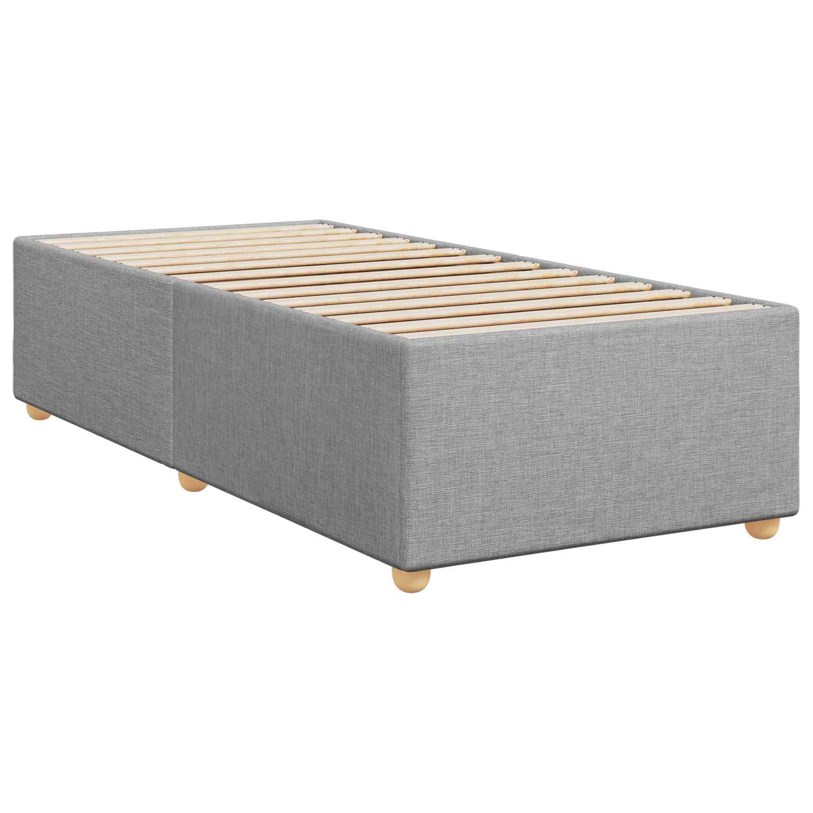 Lit boxspring avec matelas Gris clair 100 x 200 cm Tissu