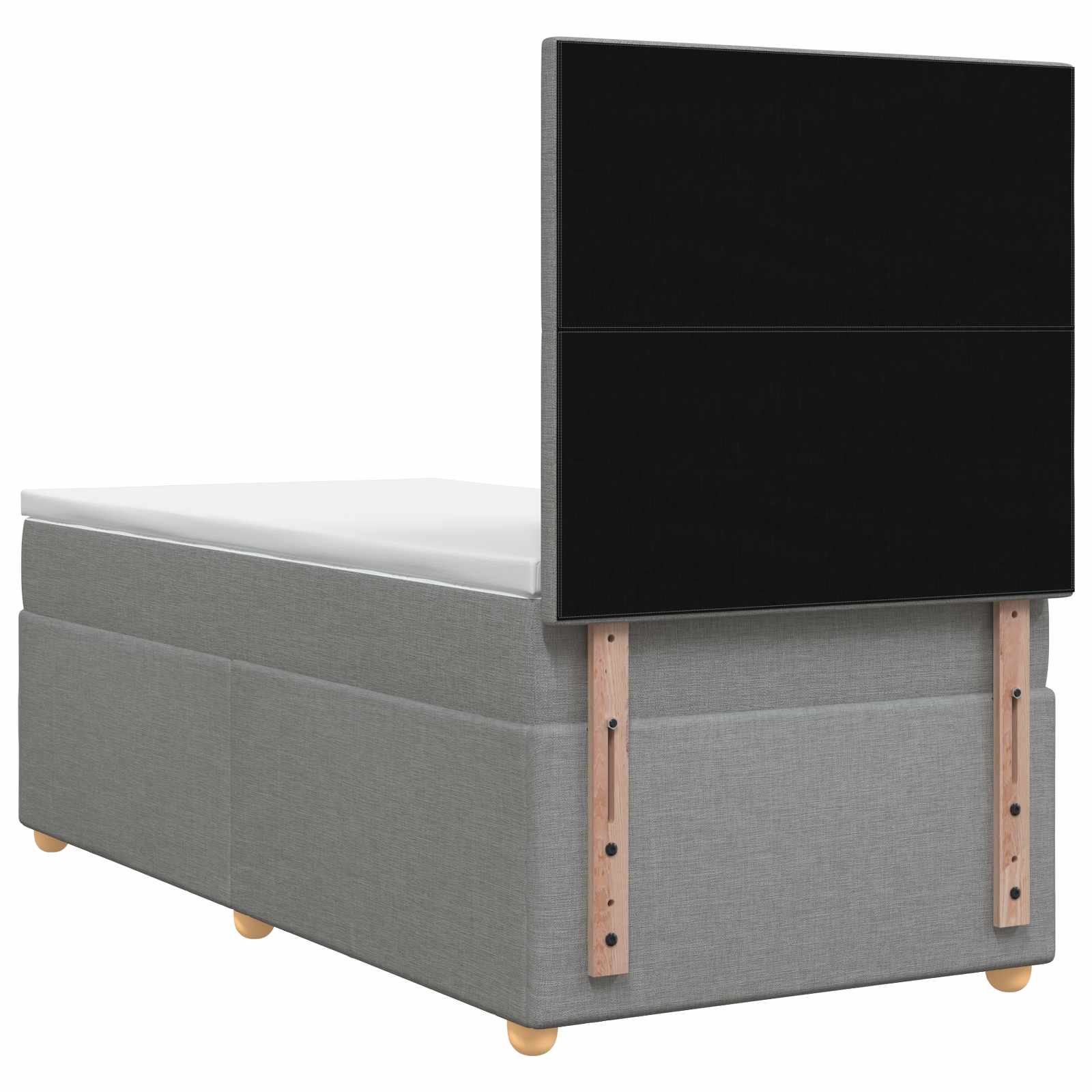 Lit boxspring avec matelas Gris clair 100 x 200 cm Tissu