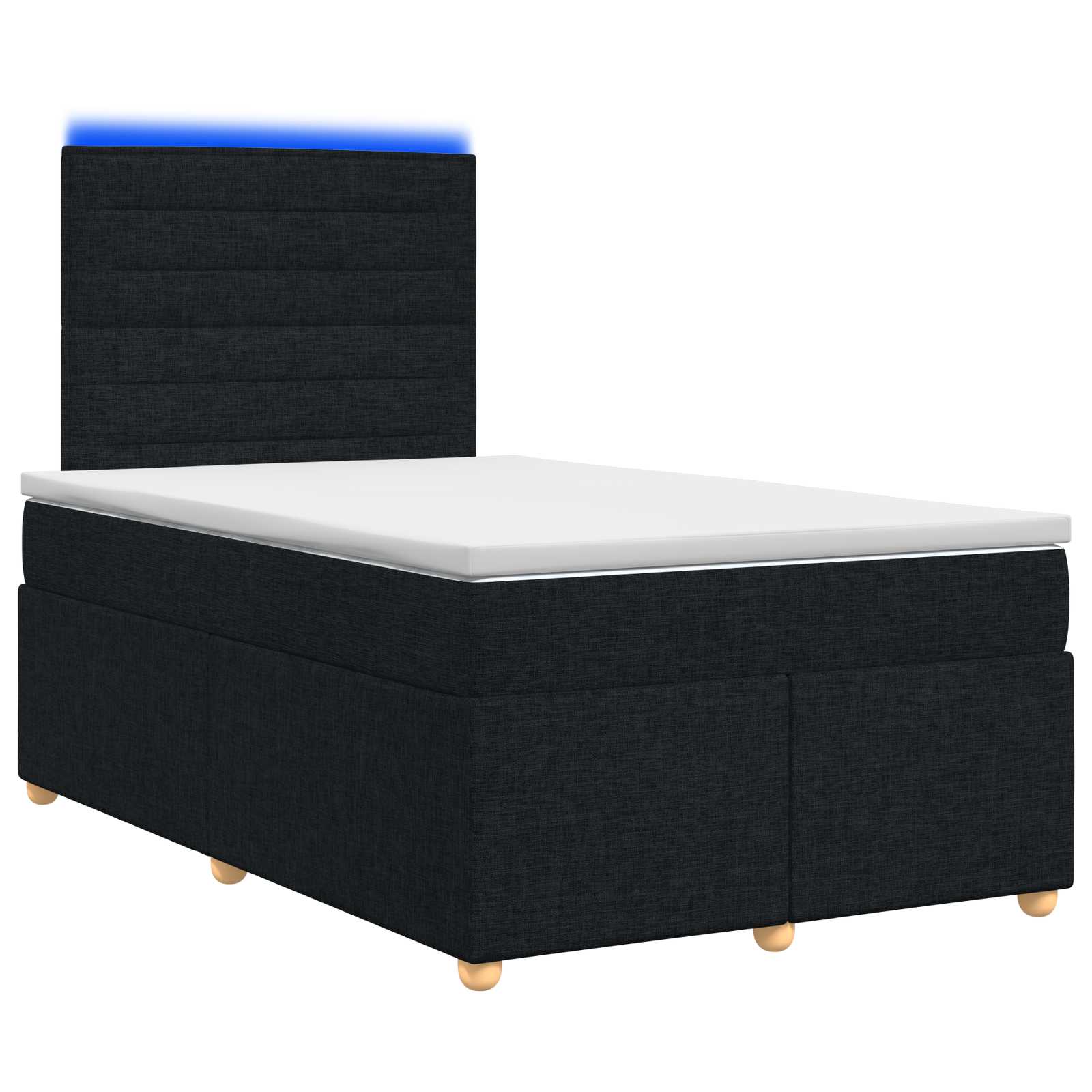 Lit boxspring avec matelas Noir 120 x 190 cm Tissu
