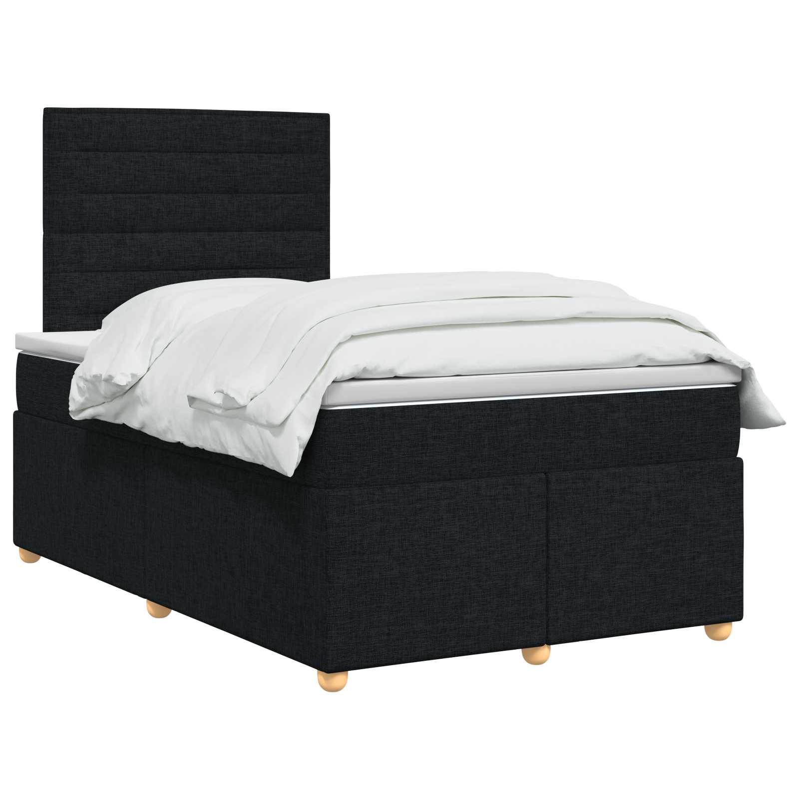 Lit boxspring avec matelas Noir 120 x 190 cm Tissu
