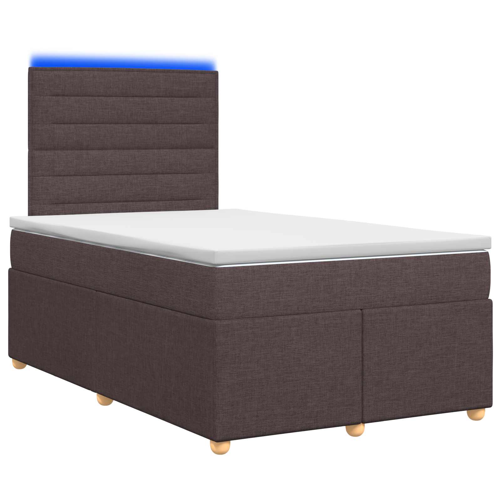 Lit boxspring avec matelas Marron foncé 120 x 190 cm Tissu