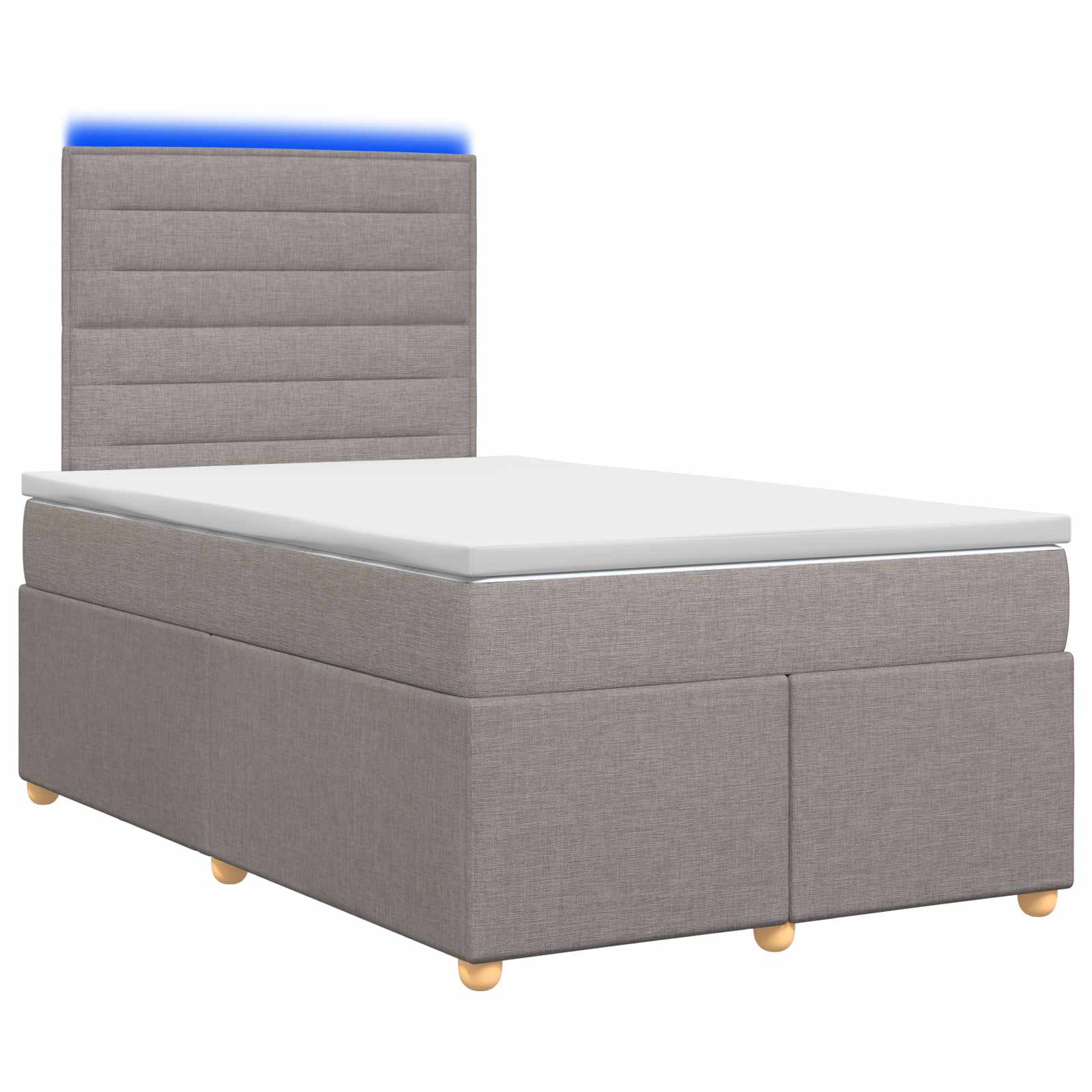 Lit boxspring avec matelas Taupe 120 x 190 cm Tissu