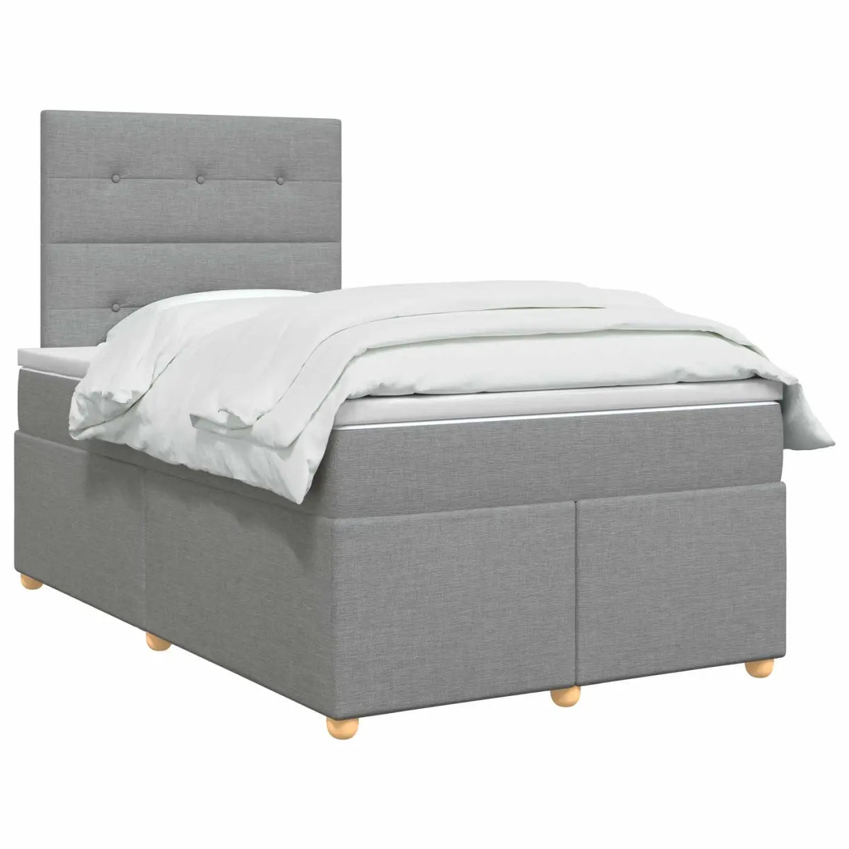 Lit boxspring avec matelas Gris clair 120 x 190 cm Tissu - XIOS