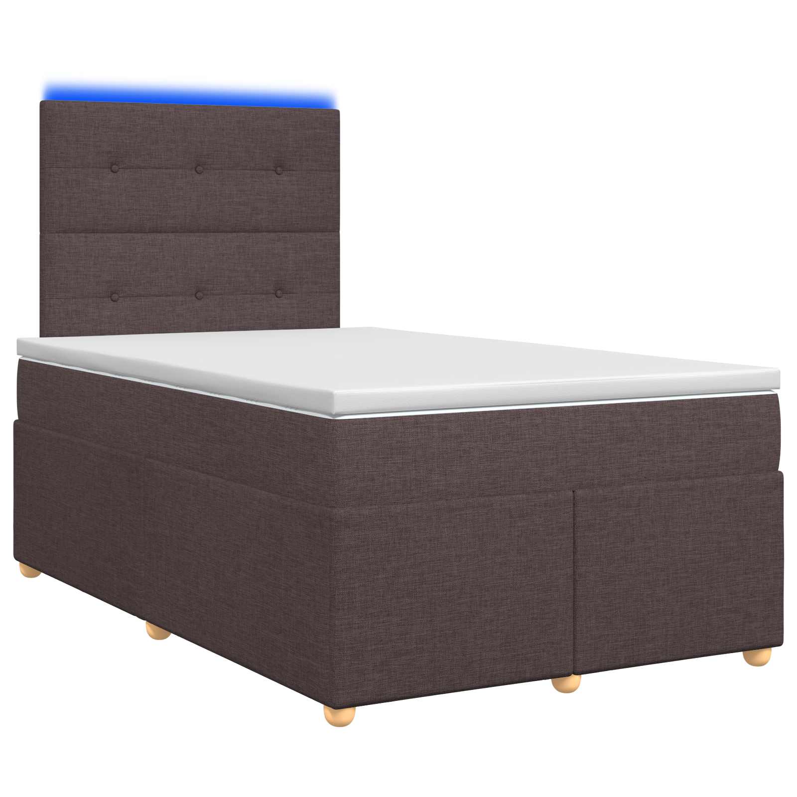 Lit boxspring avec matelas Marron foncé 120 x 190 cm Tissu - XIOS