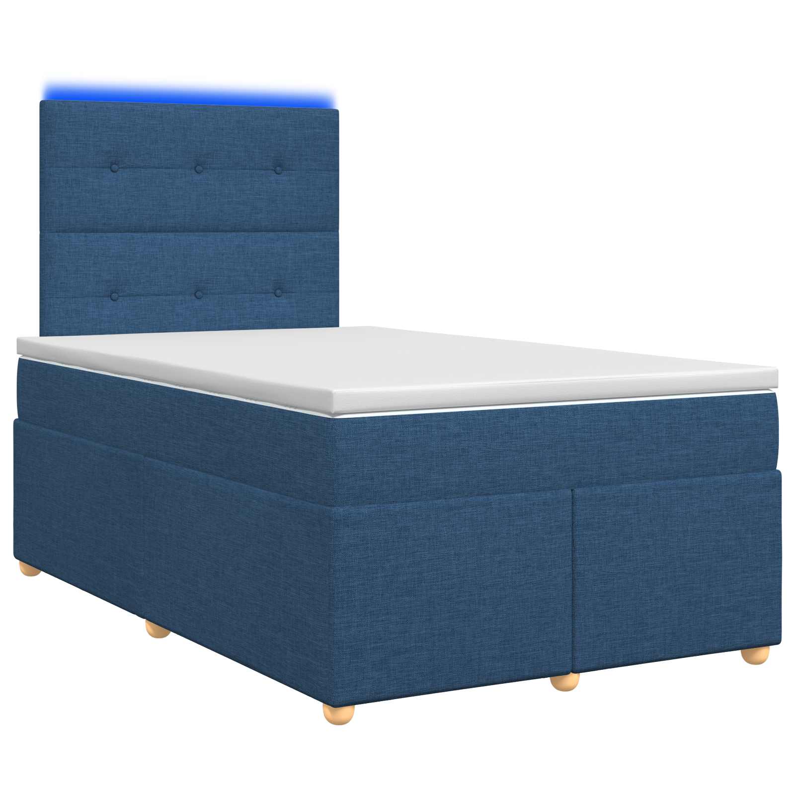 Lit boxspring avec matelas Bleu 120 x 190 cm Tissu