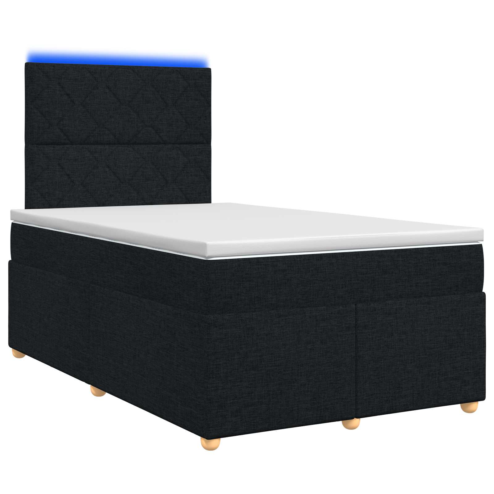 Lit boxspring avec matelas Noir 120 x 190 cm Tissu - XIOS