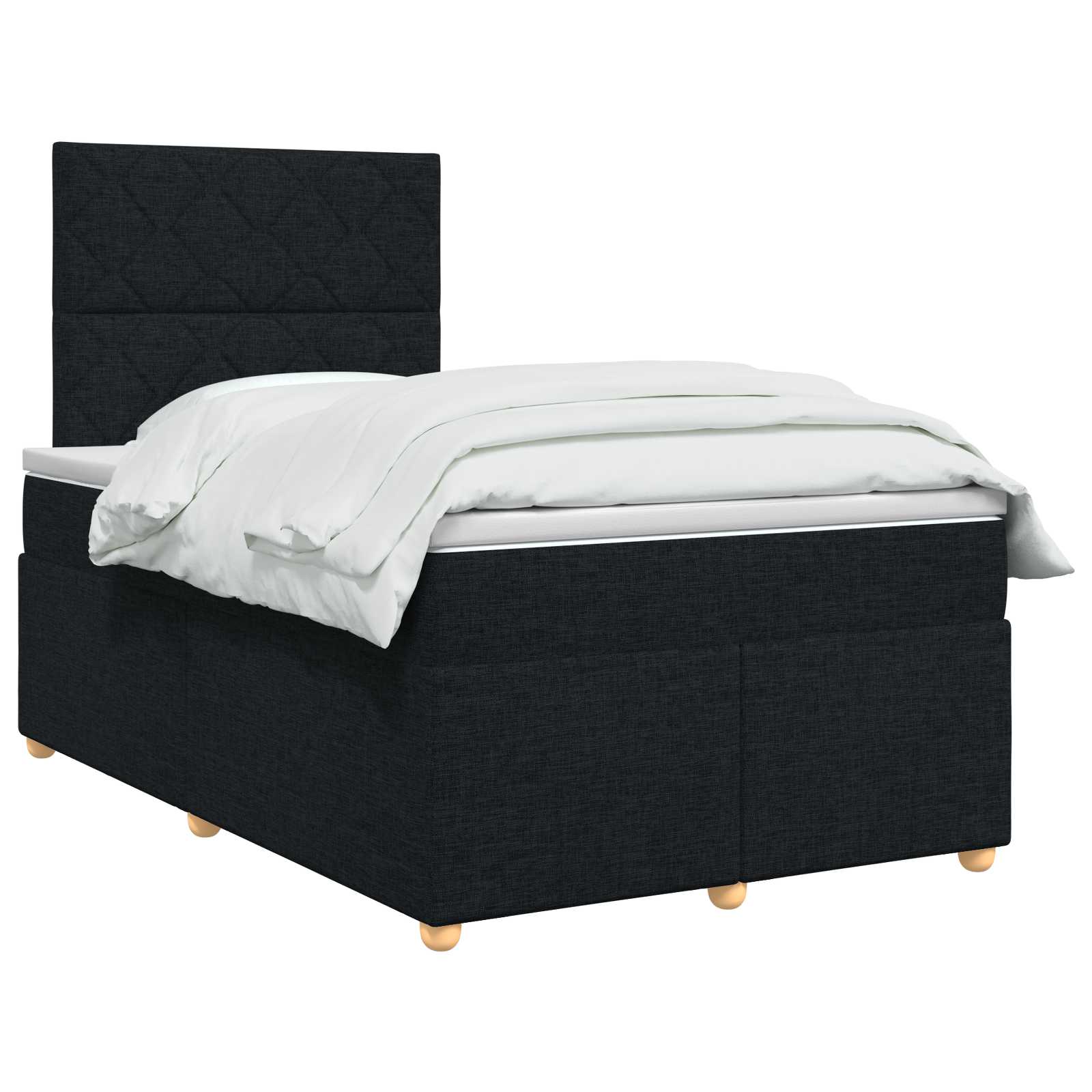 Lit boxspring avec matelas Noir 120 x 190 cm Tissu - XIOS