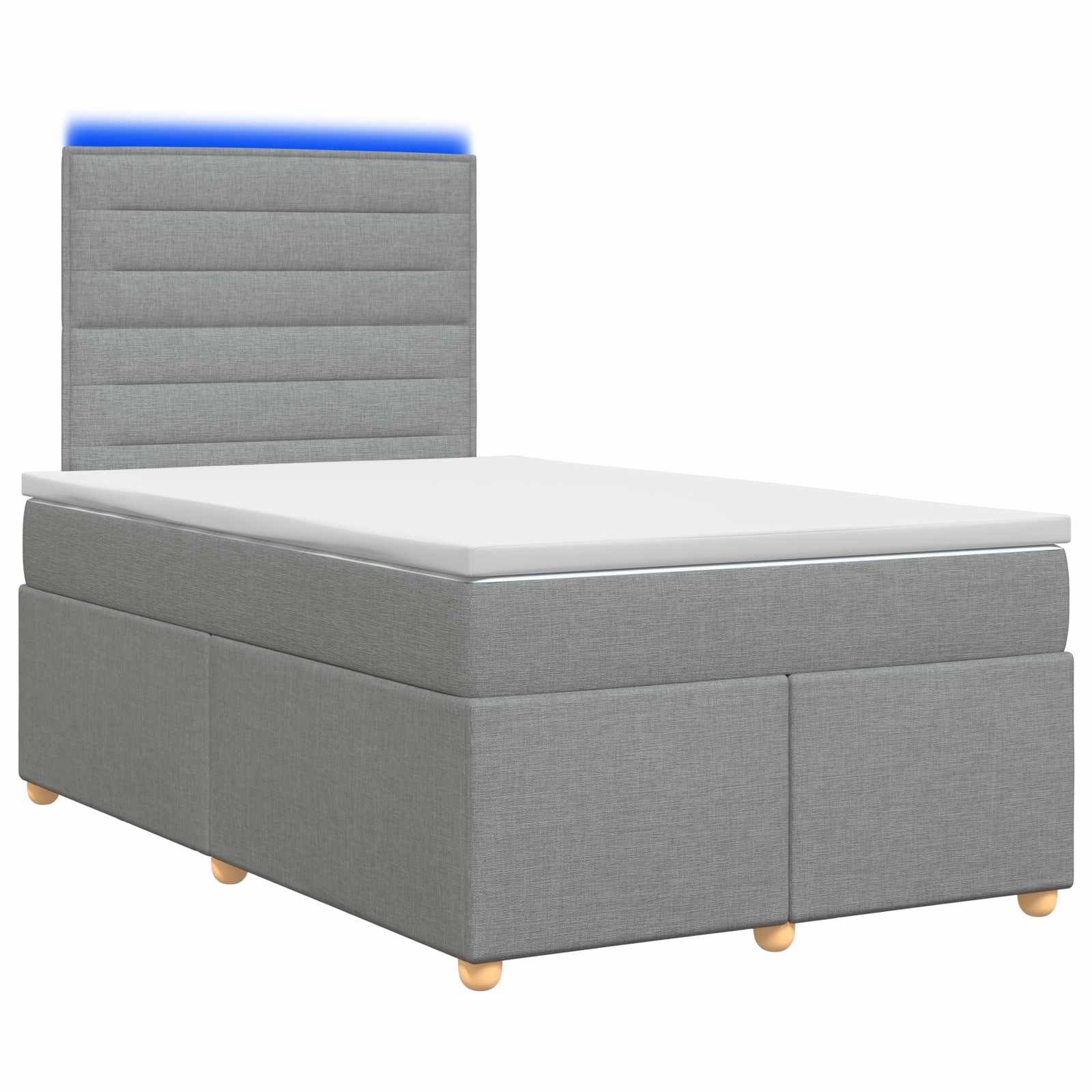 Lit boxspring avec matelas Gris clair 120 x 200 cm Tissu - XIOS