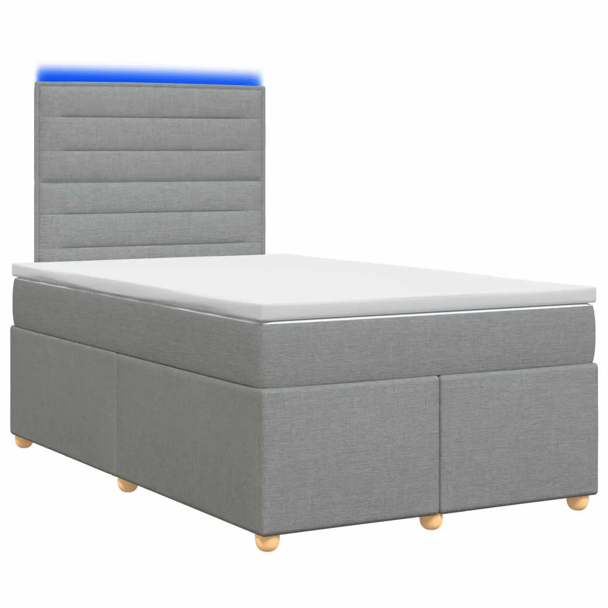 Lit boxspring avec matelas Gris clair 120 x 200 cm Tissu - XIOS