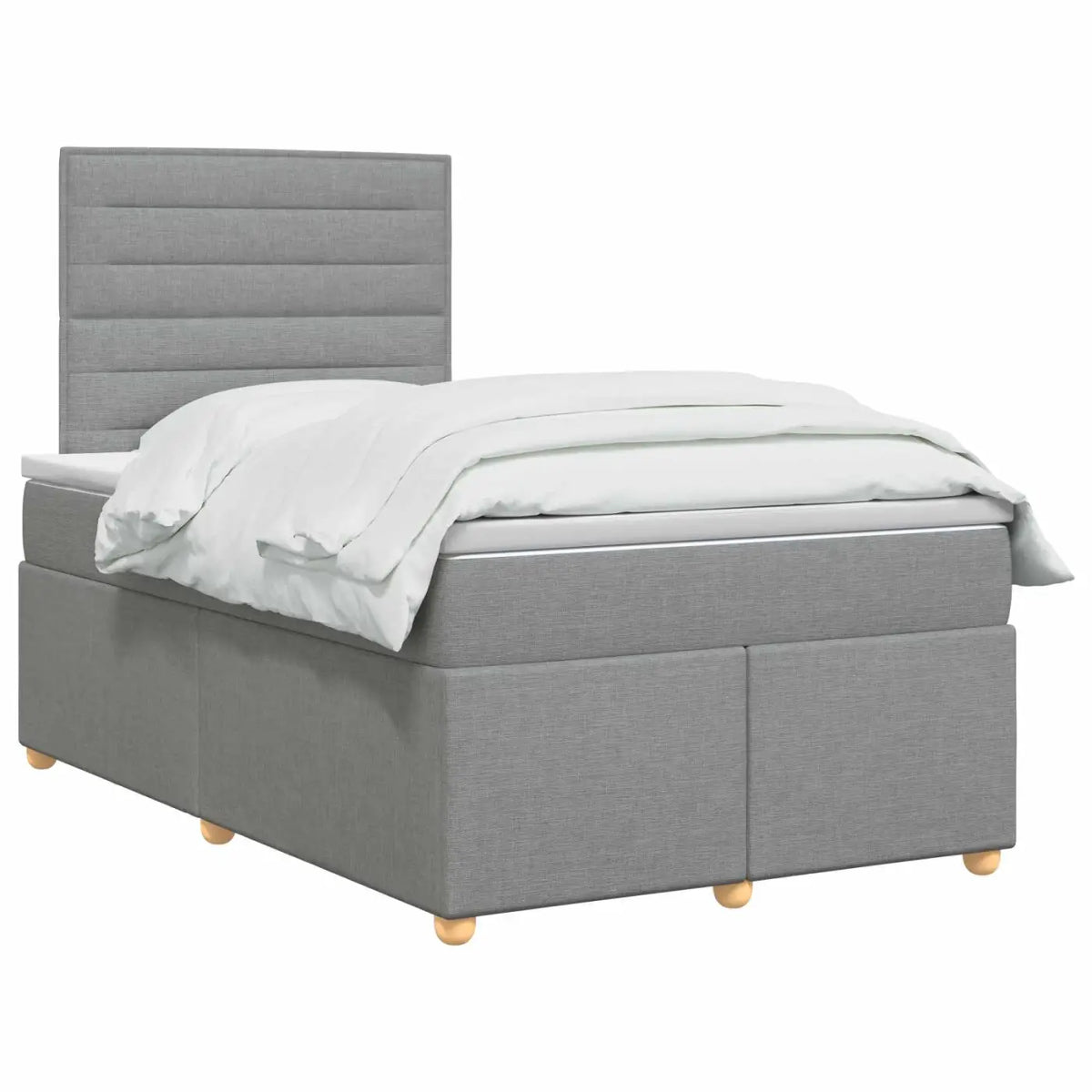 Lit boxspring avec matelas Gris clair 120 x 200 cm Tissu - XIOS