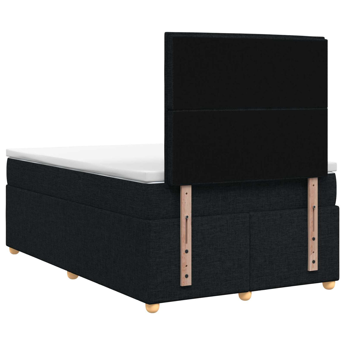 Lit boxspring avec matelas Noir 120 x 200 cm Tissu
