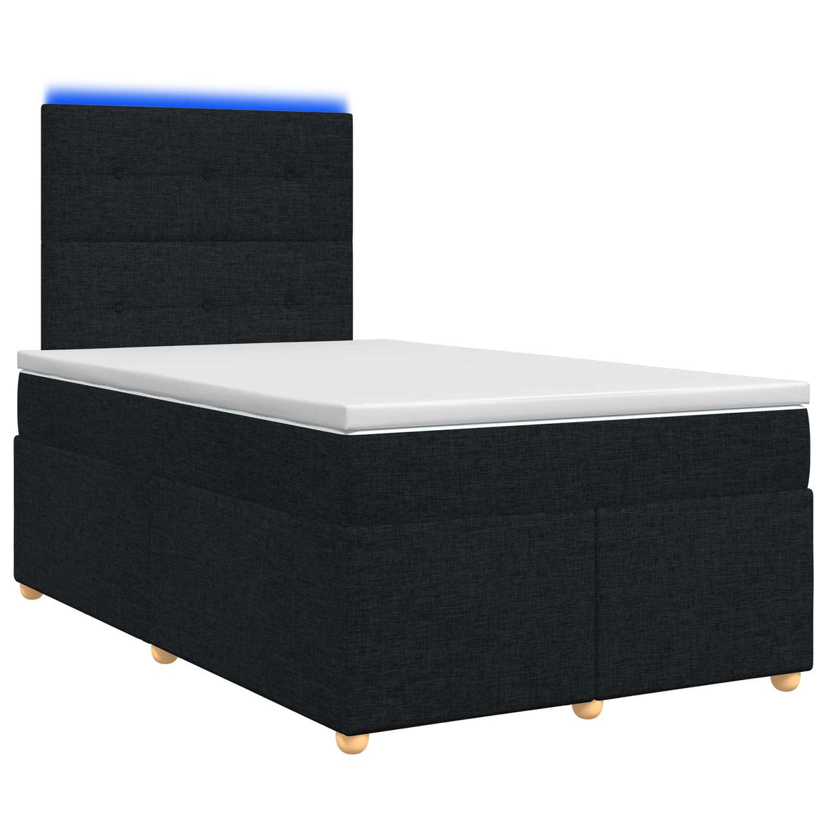 Lit boxspring avec matelas Noir 120 x 200 cm Tissu