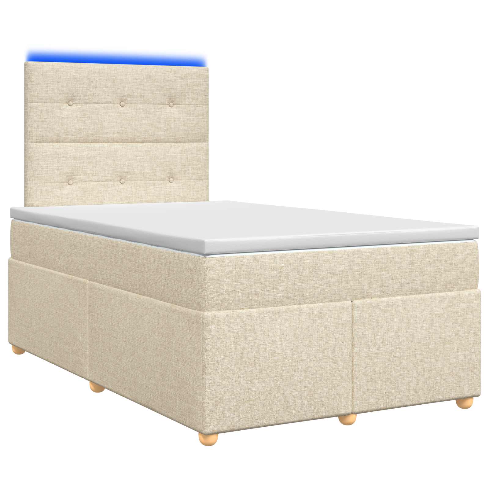 Lit boxspring avec matelas Crème 120 x 200 cm Tissu