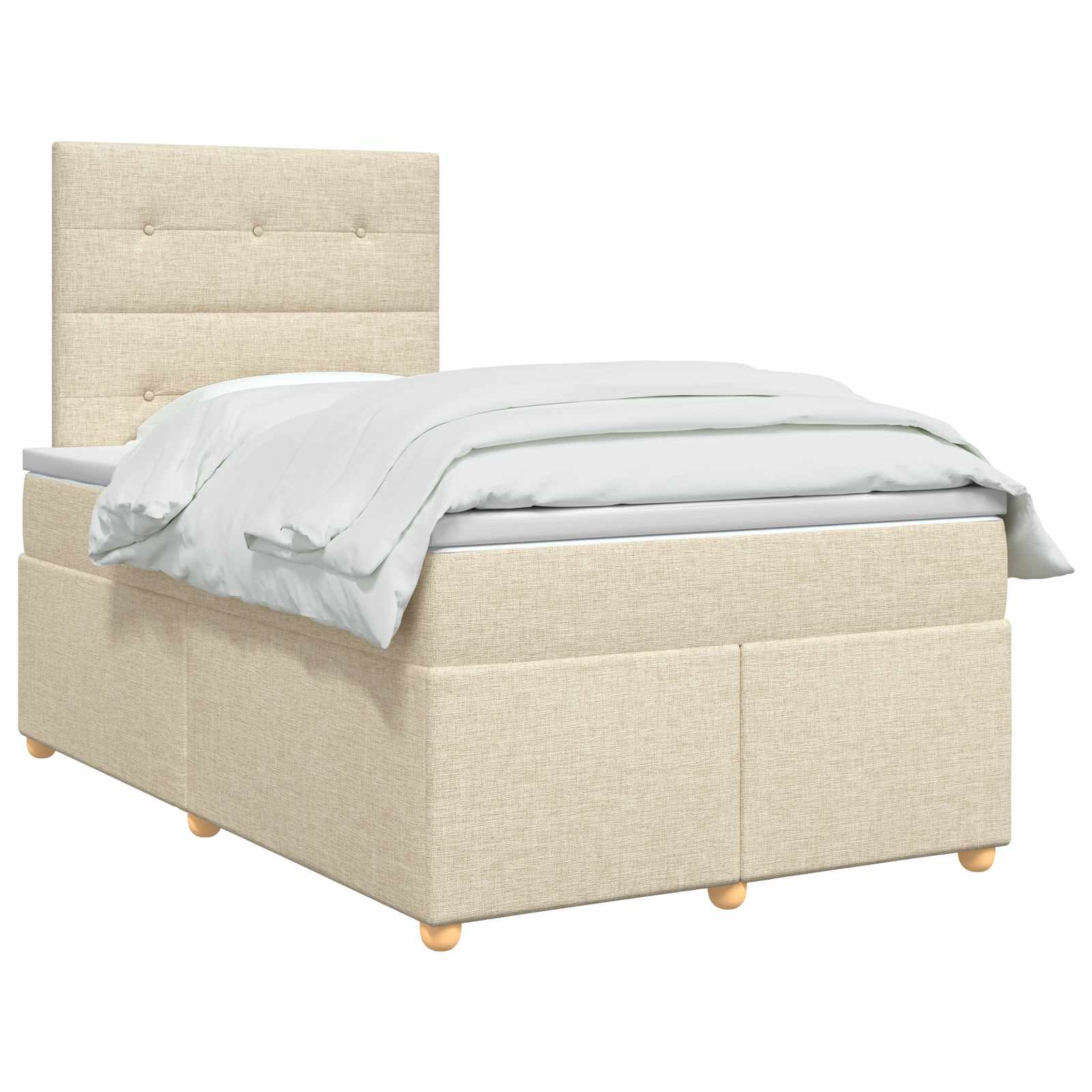 Lit boxspring avec matelas Crème 120 x 200 cm Tissu