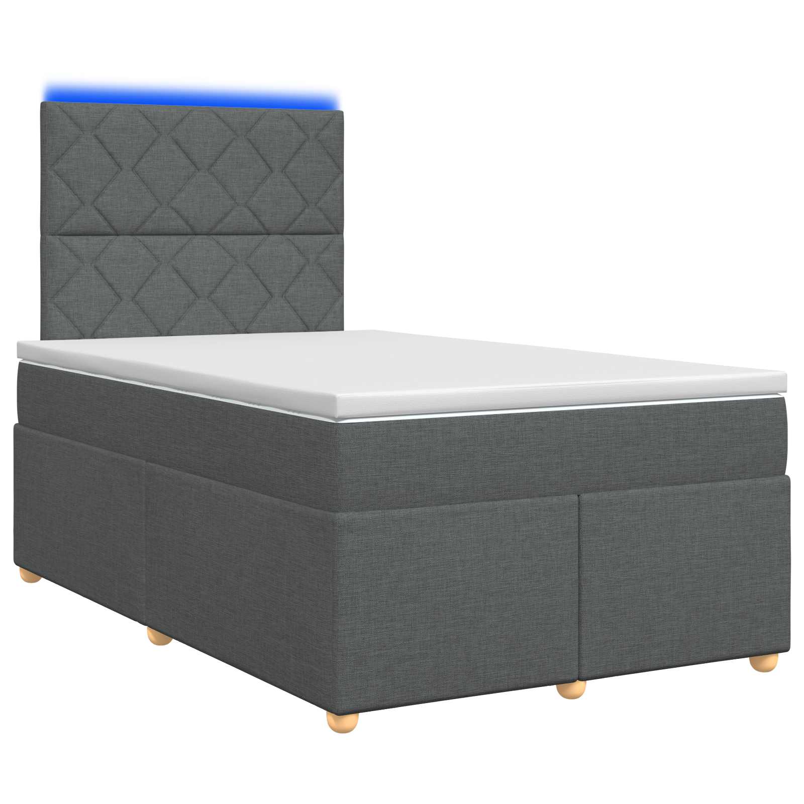 Lit boxspring avec matelas Gris foncé 120 x 200 cm Tissu