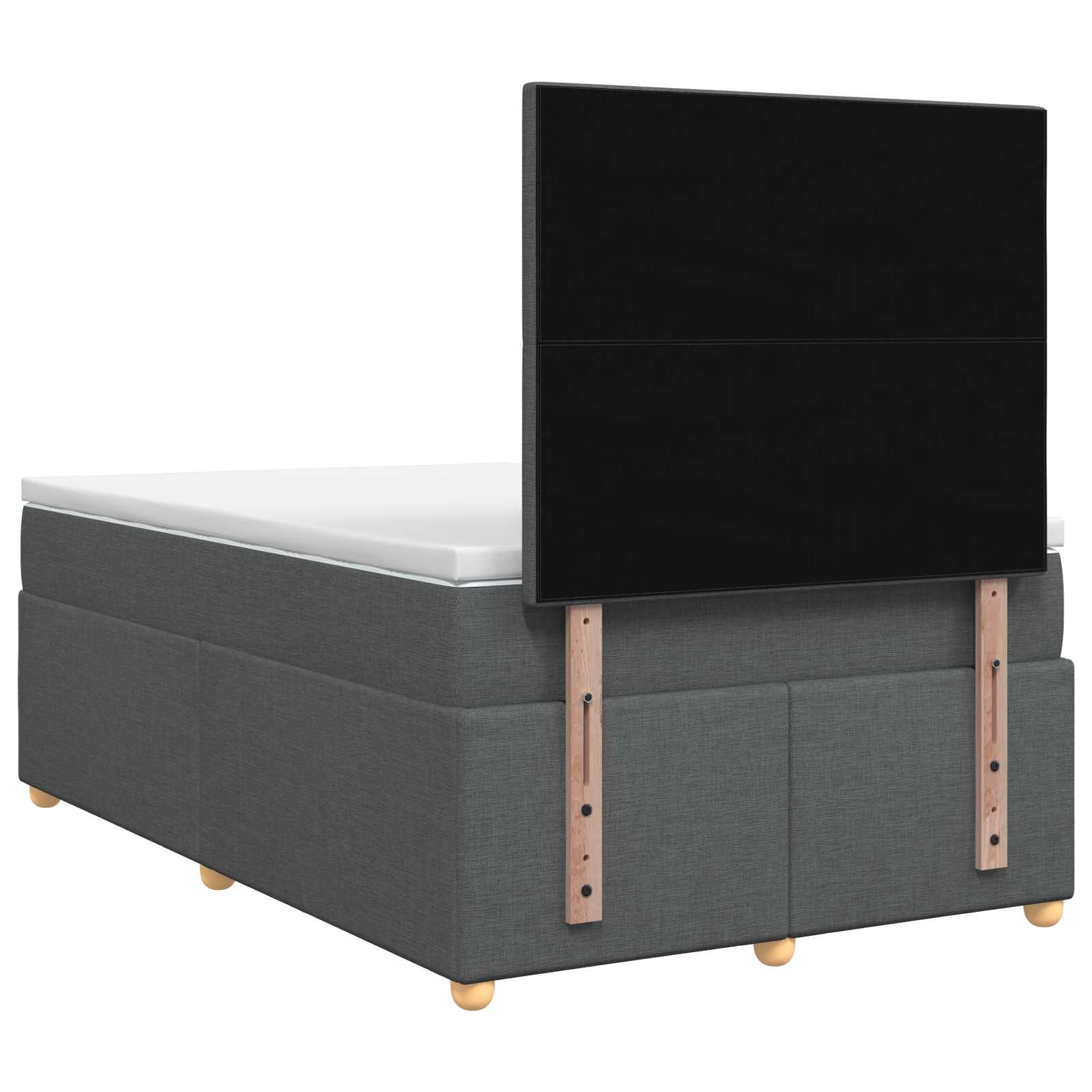Lit boxspring avec matelas Gris foncé 120 x 200 cm Tissu