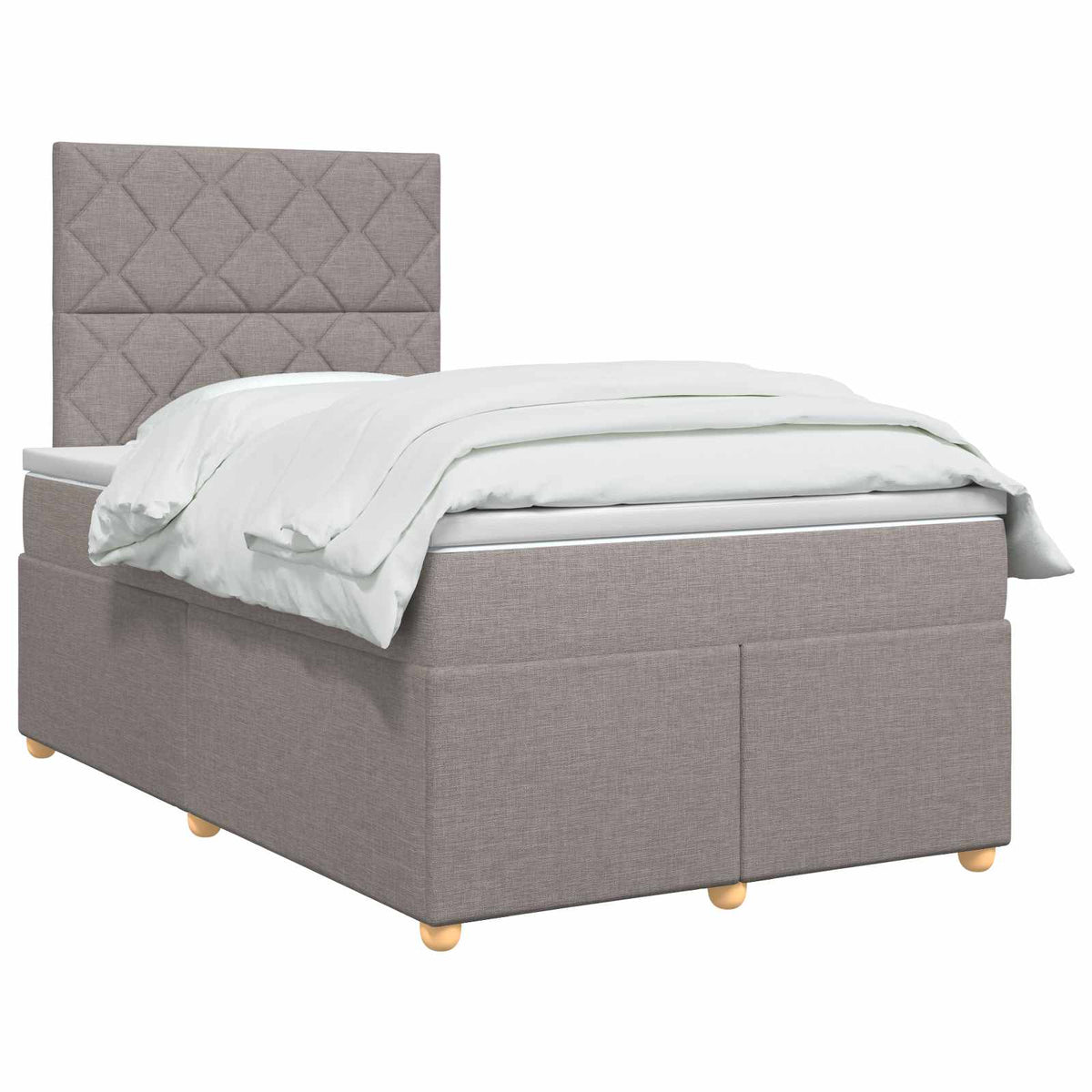Lit boxspring avec matelas Taupe 120 x 200 cm Tissu