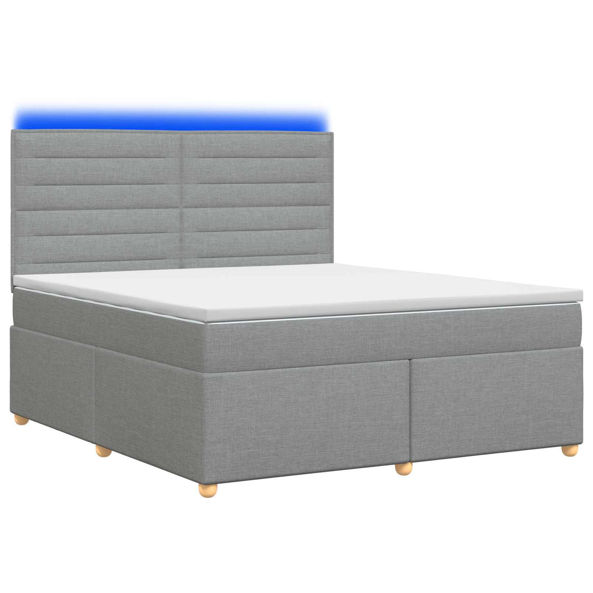 Lit boxspring avec matelas Gris clair 140 x 190 cm Tissu