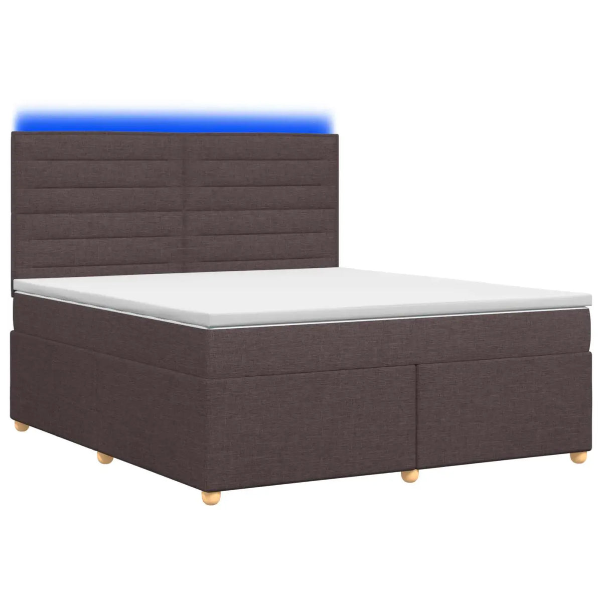 Lit boxspring avec matelas Marron foncé 140 x 190 cm Tissu - XIOS