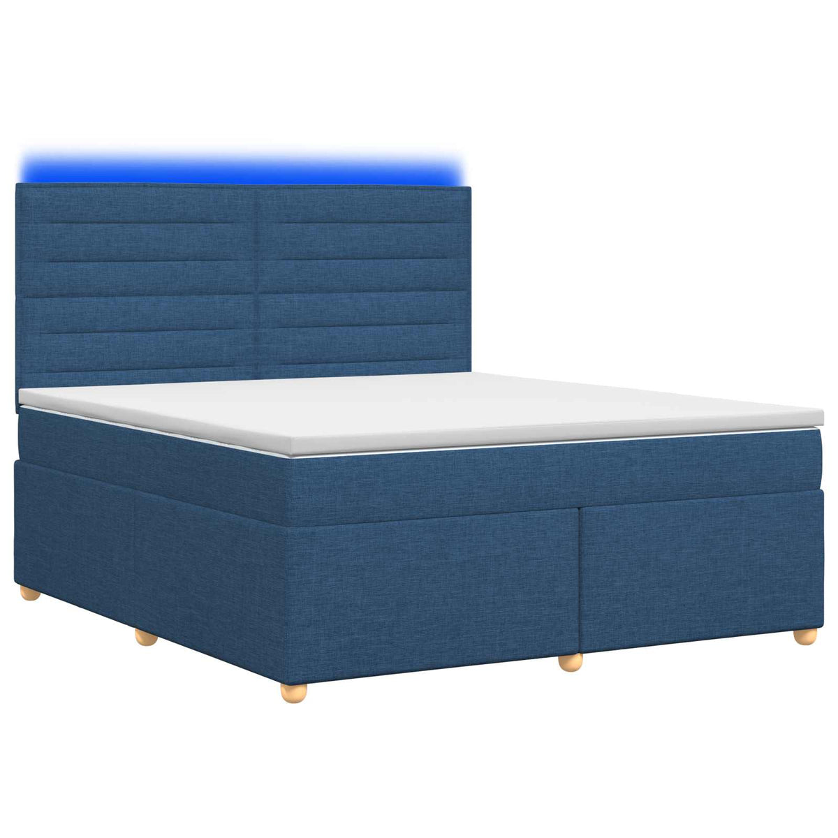 Lit boxspring avec matelas Bleu 140 x 190 cm Tissu