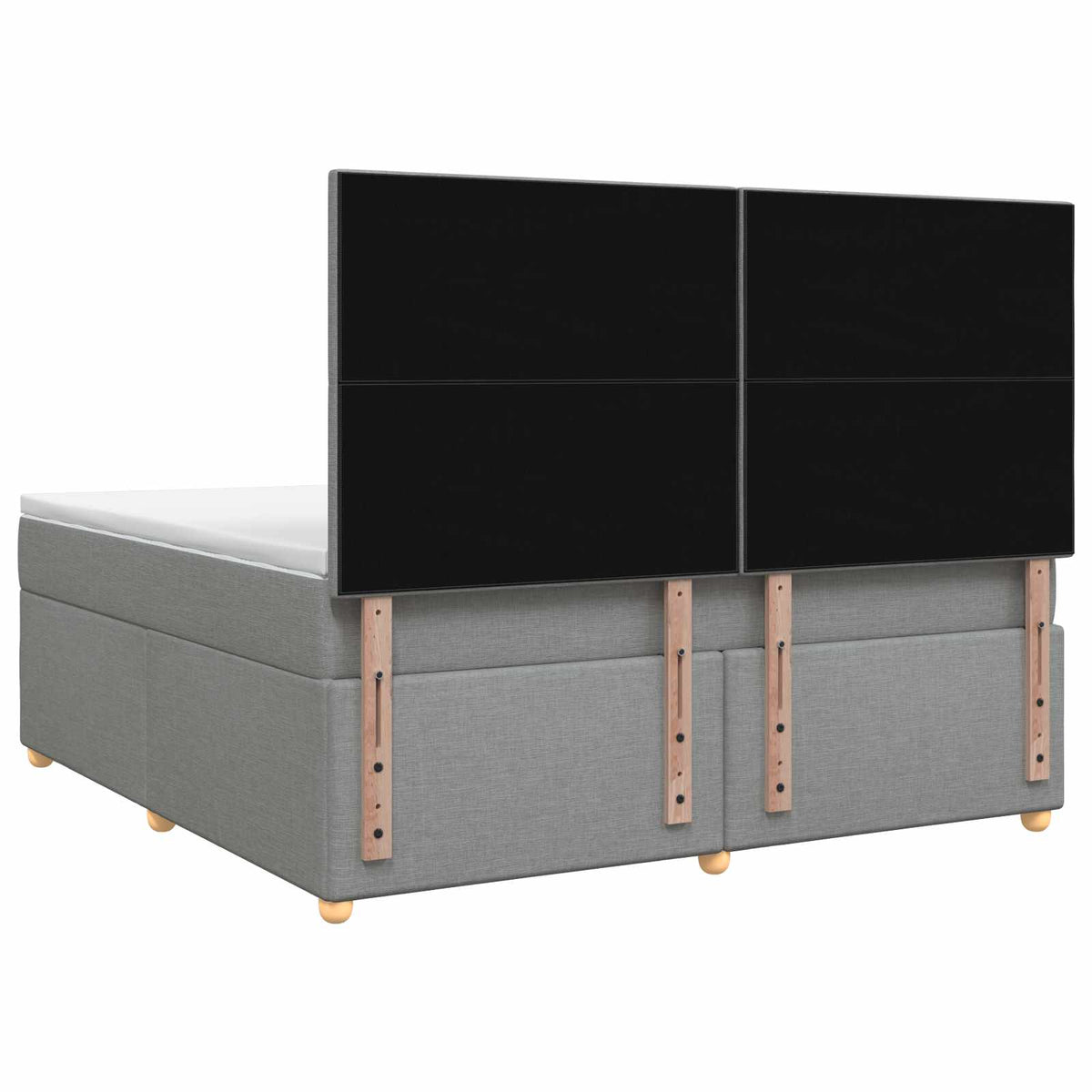 Lit boxspring avec matelas Gris clair 140 x 190 cm Tissu