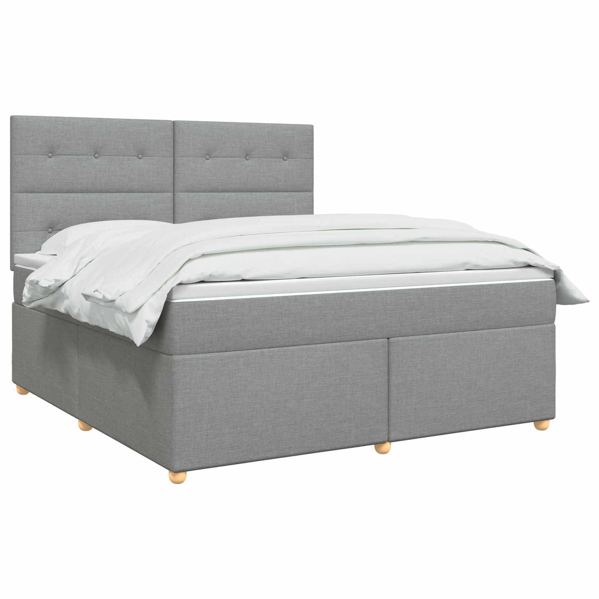 Lit boxspring avec matelas Gris clair 140 x 190 cm Tissu