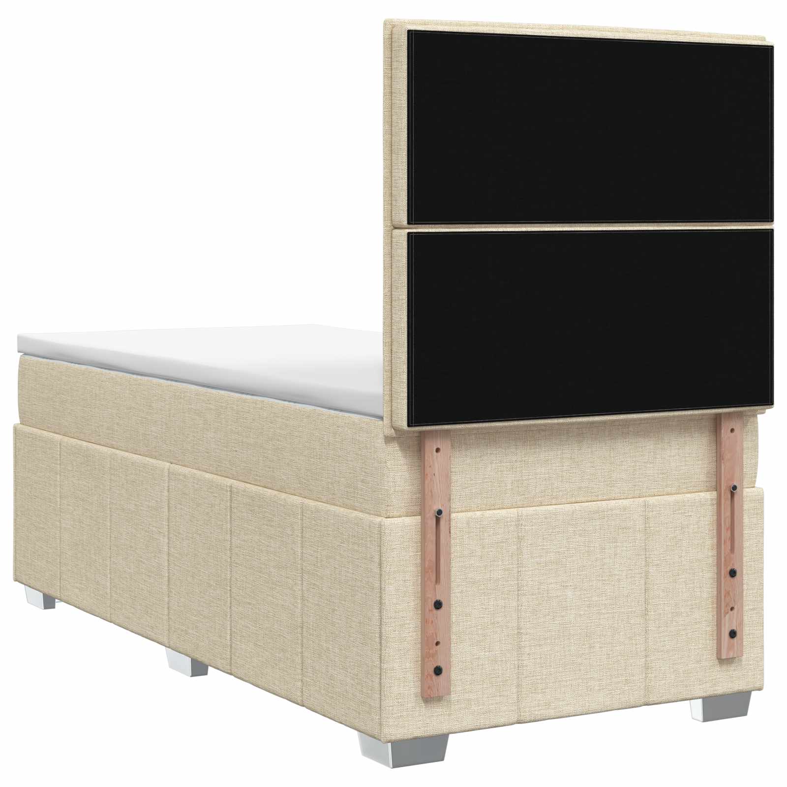 Lit boxspring LED avec matelas Crème 80 x 200 cm Tissu