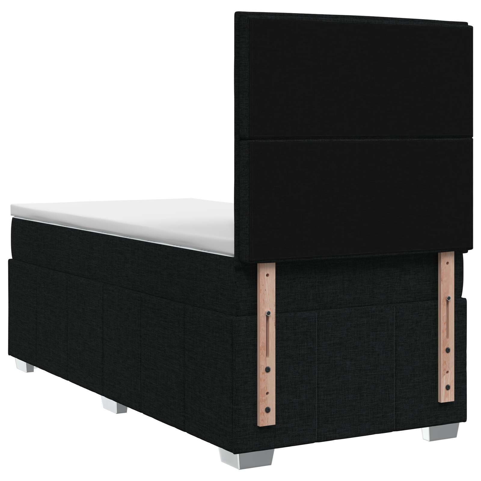 Lit boxspring LED avec matelas Noir 90 x 190 cm Tissu