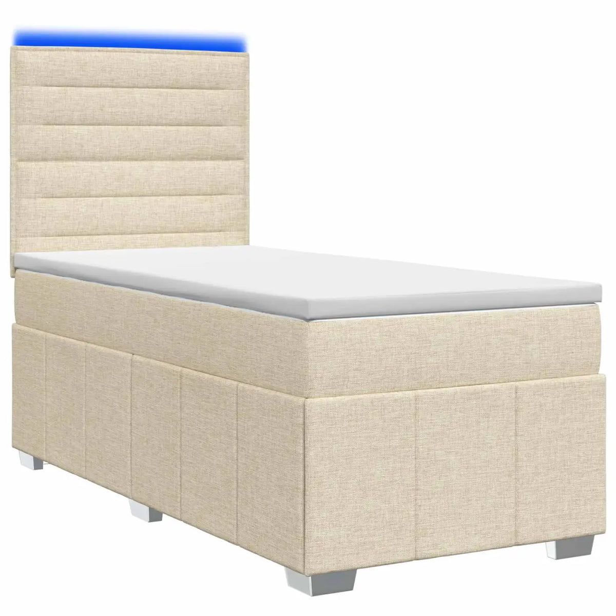 Lit boxspring LED avec matelas Crème 90 x 200 cm Tissu - XIOS