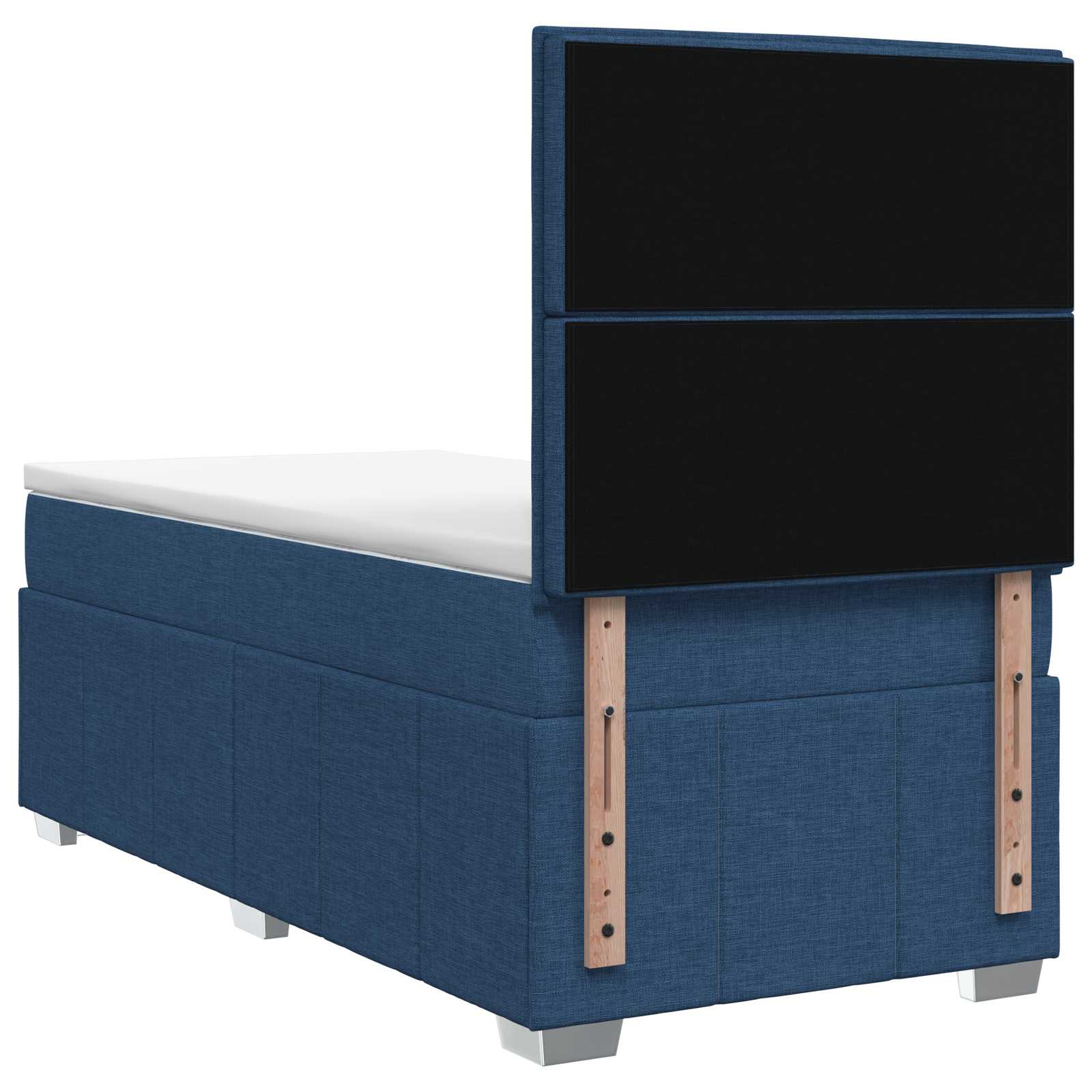 Lit boxspring LED avec matelas Bleu 90 x 200 cm Tissu