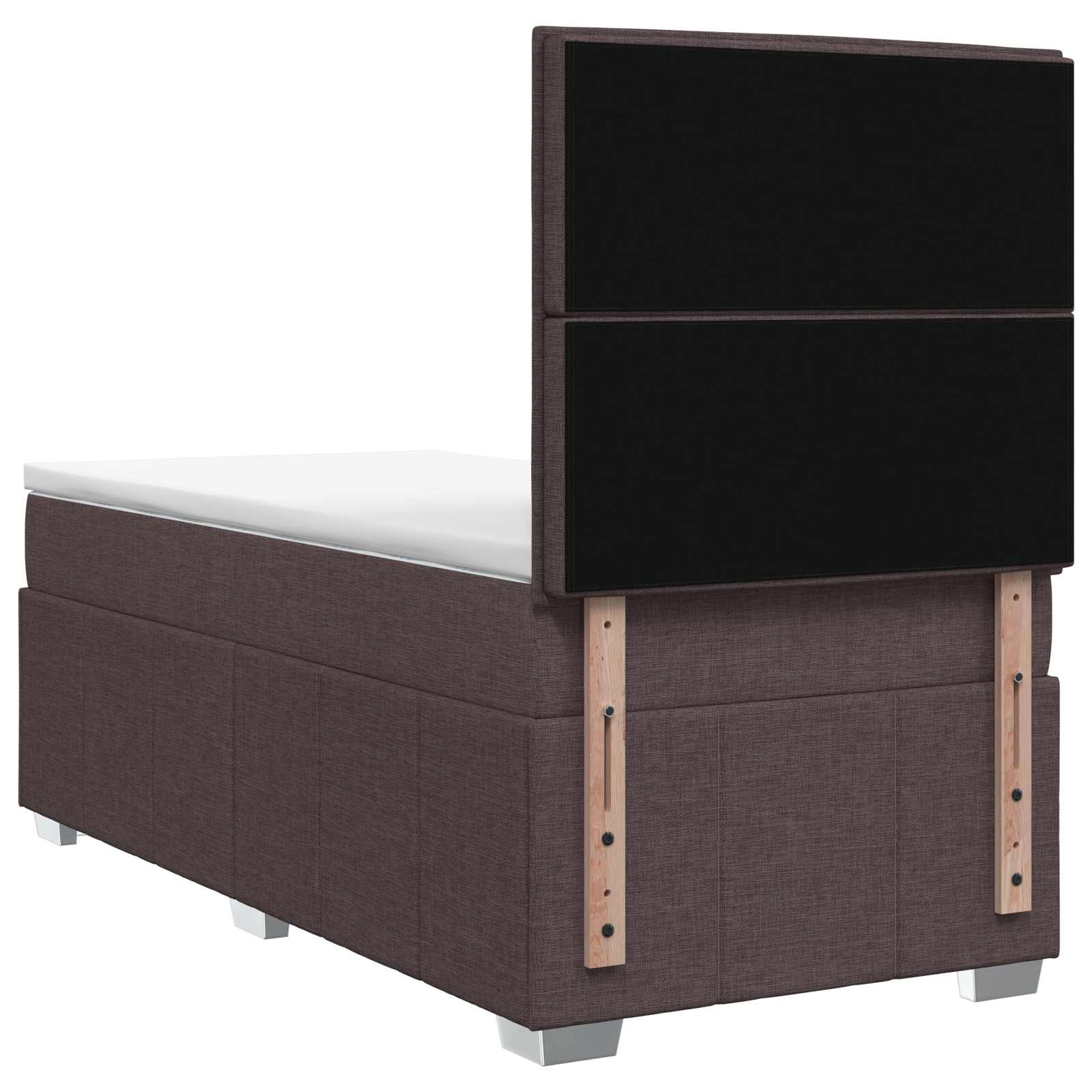 Lit boxspring LED avec matelas Marron foncé 90 x 200 cm Tissu