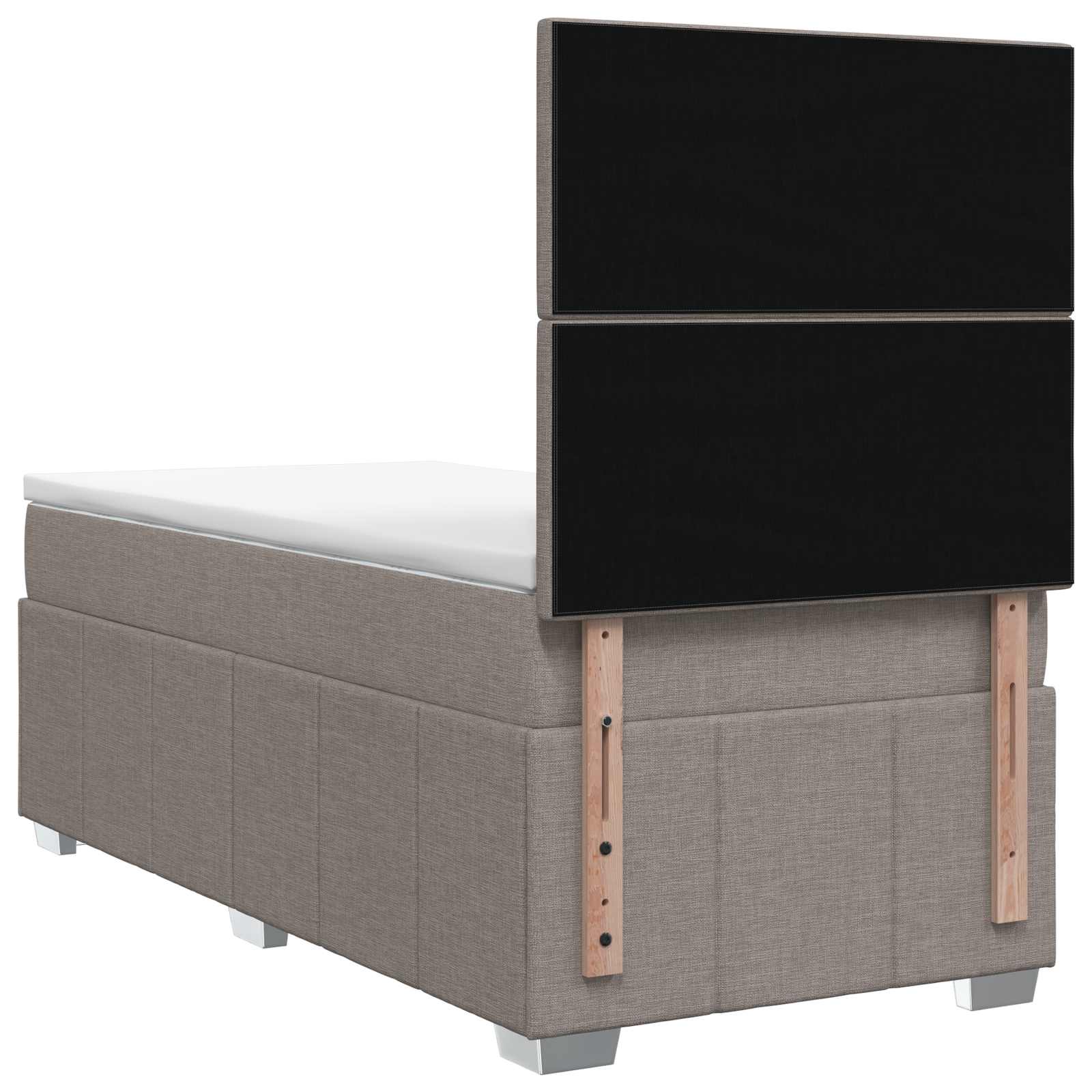Lit boxspring LED avec matelas Taupe 100 x 200 cm Tissu