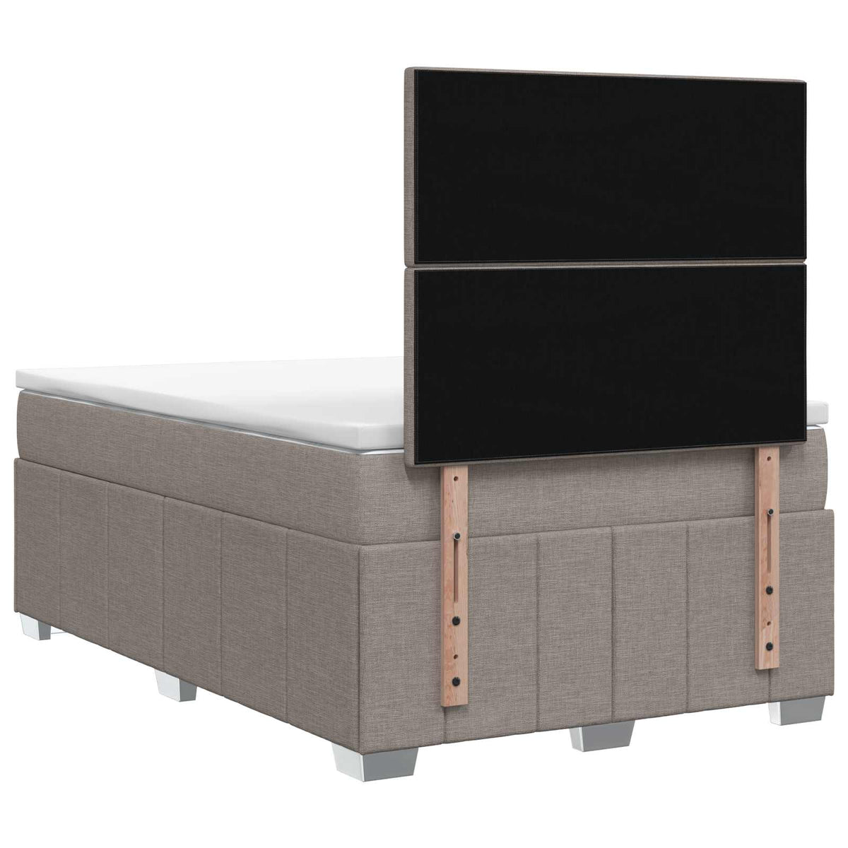 Lit boxspring LED avec matelas Taupe 120 x 190 cm Tissu