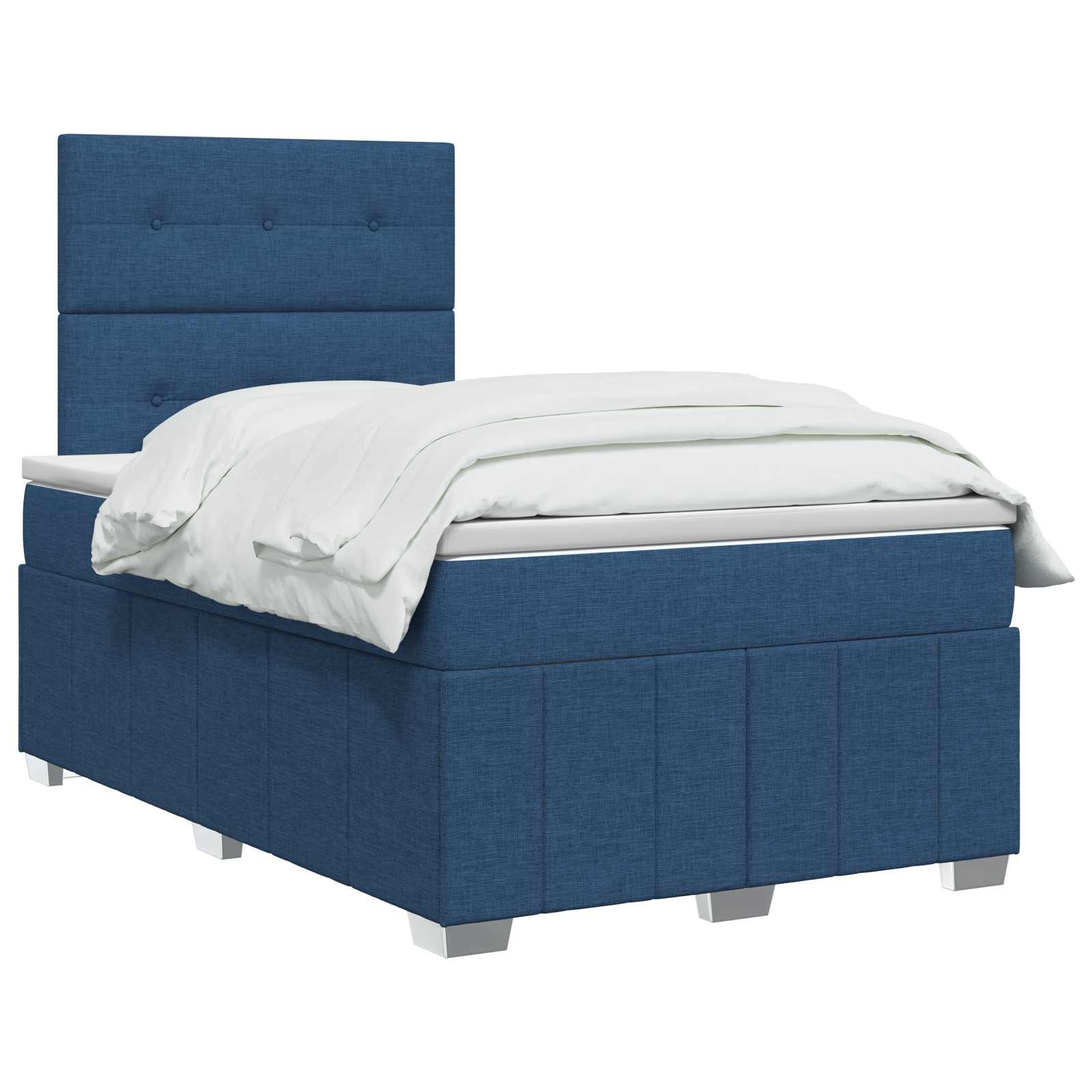 Lit boxspring LED avec matelas Bleu 120 x 190 cm Tissu