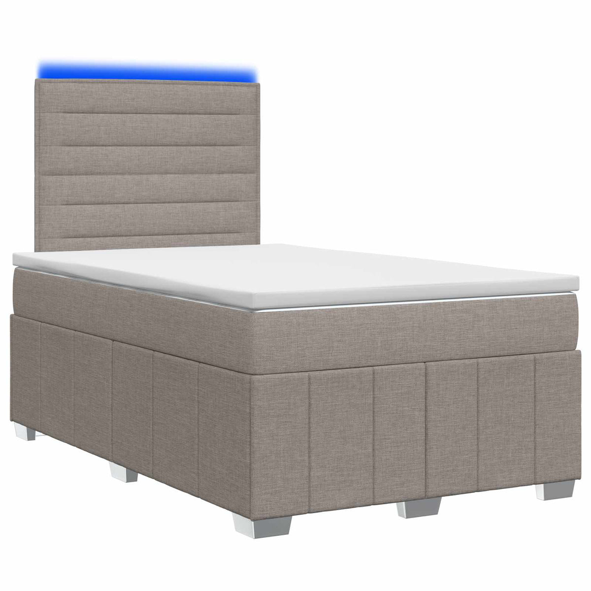 Lit boxspring LED avec matelas Taupe 120 x 200 cm Tissu