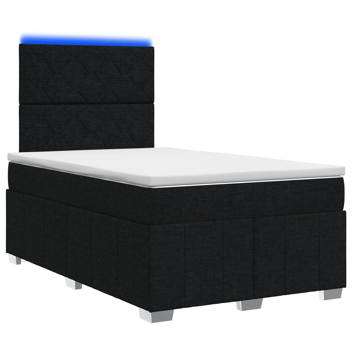 Lit boxspring LED avec matelas Noir 120 x 200 cm Tissu