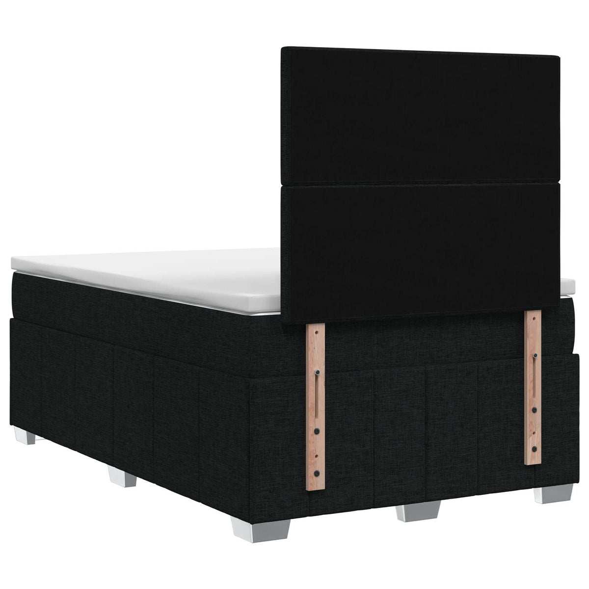 Lit boxspring LED avec matelas Noir 120 x 200 cm Tissu