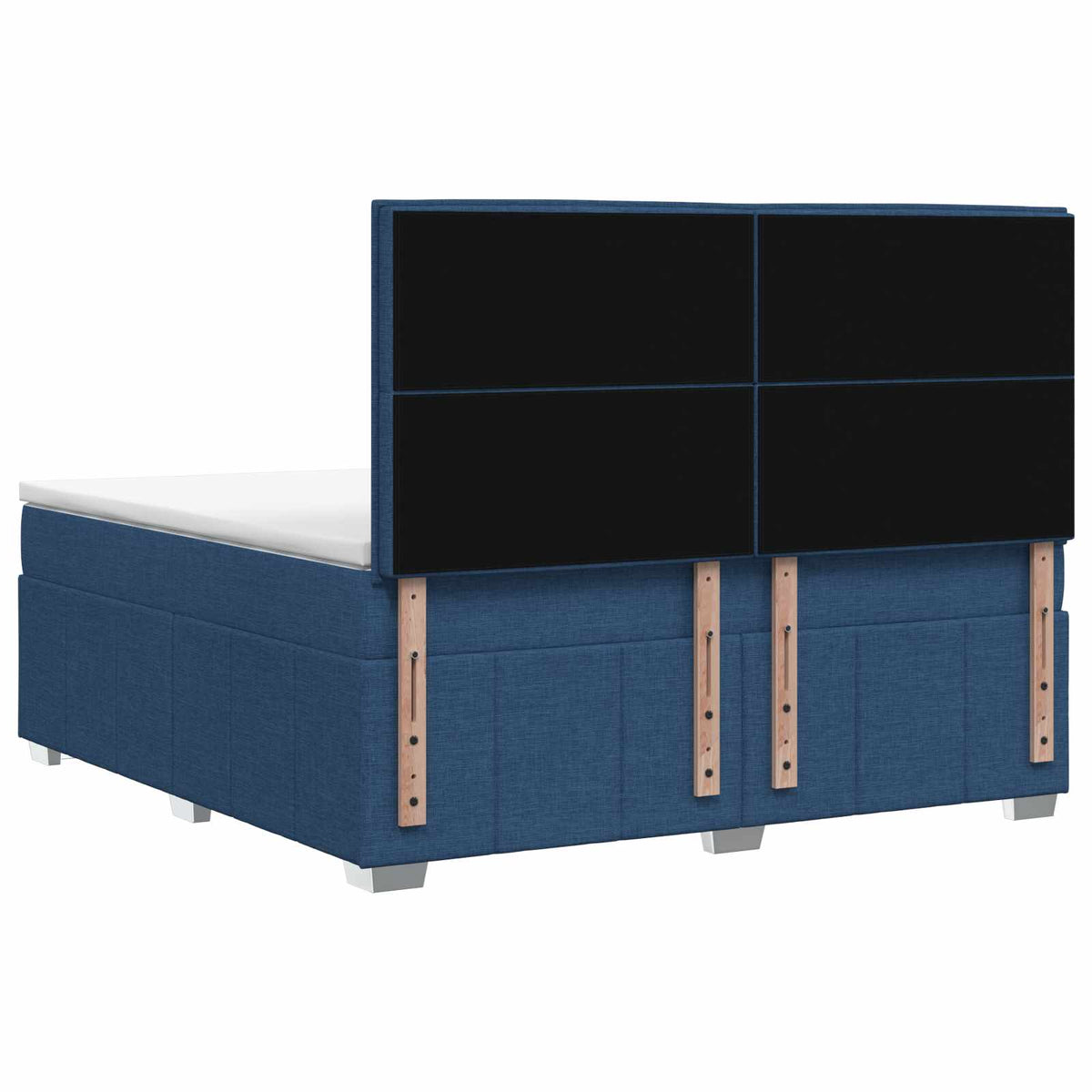 Lit boxspring LED avec matelas Bleu 140 x 200 cm Tissu
