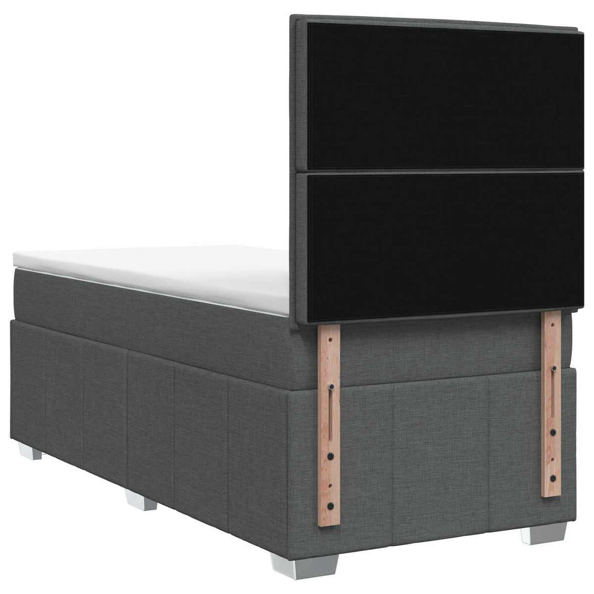 Lit boxspring LED avec matelas Gris foncé 90 x 190 cm Tissu