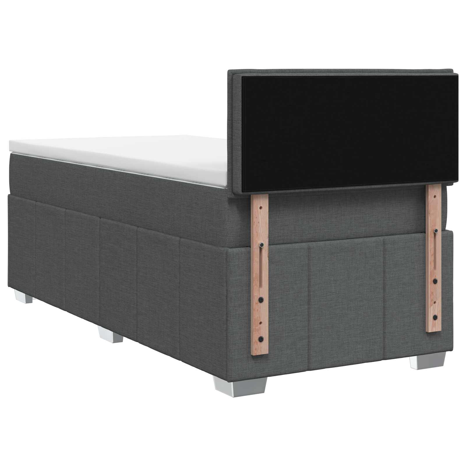 Lit boxspring LED avec matelas Gris foncé 90 x 190 cm Tissu
