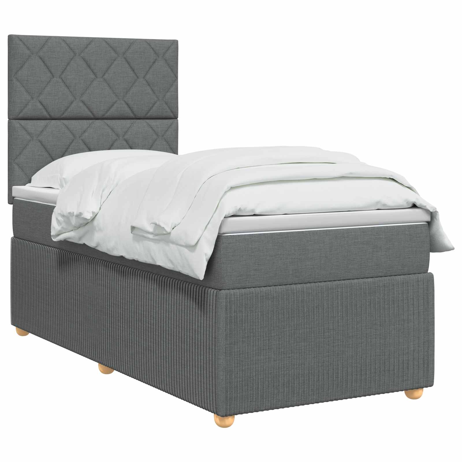 Lit boxspring LED avec matelas Gris foncé 80 x 200 cm Tissu