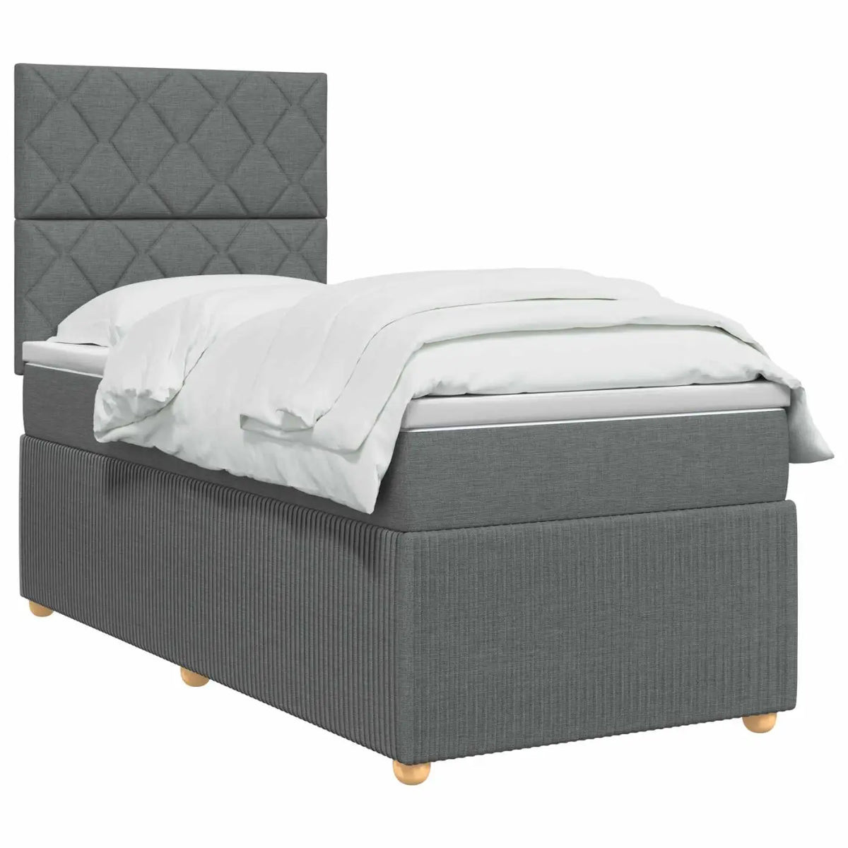 Lit boxspring LED avec matelas Gris foncé 80 x 200 cm Tissu - XIOS