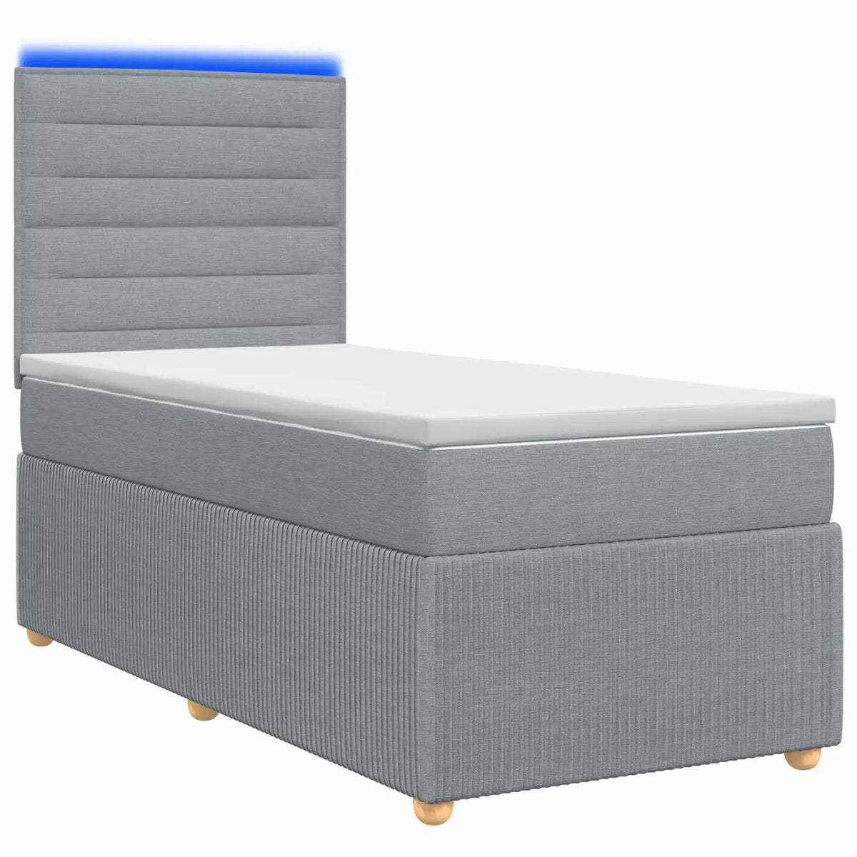 Lit boxspring LED avec matelas Gris clair 90 x 190 cm Tissu - XIOS